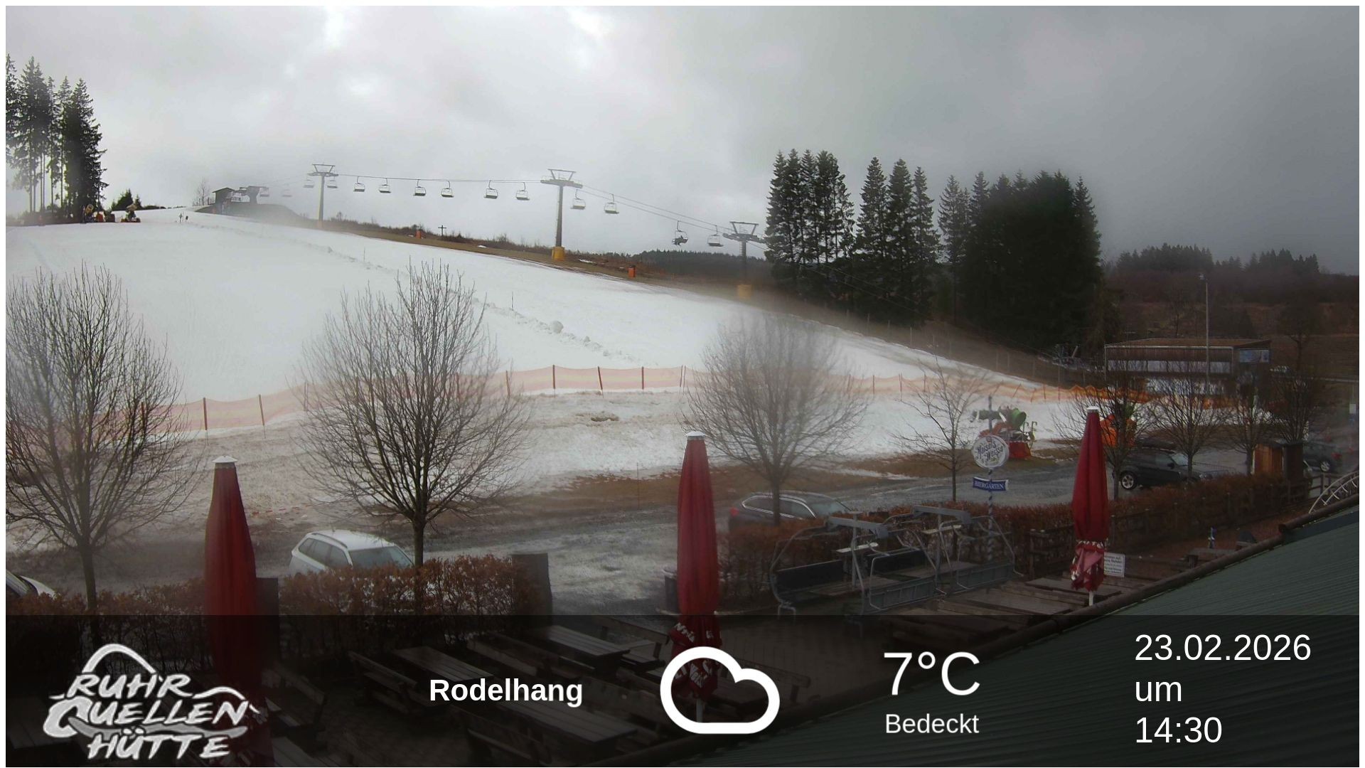 Archived image Webcam Ruhrquelle Winterberg Lower station