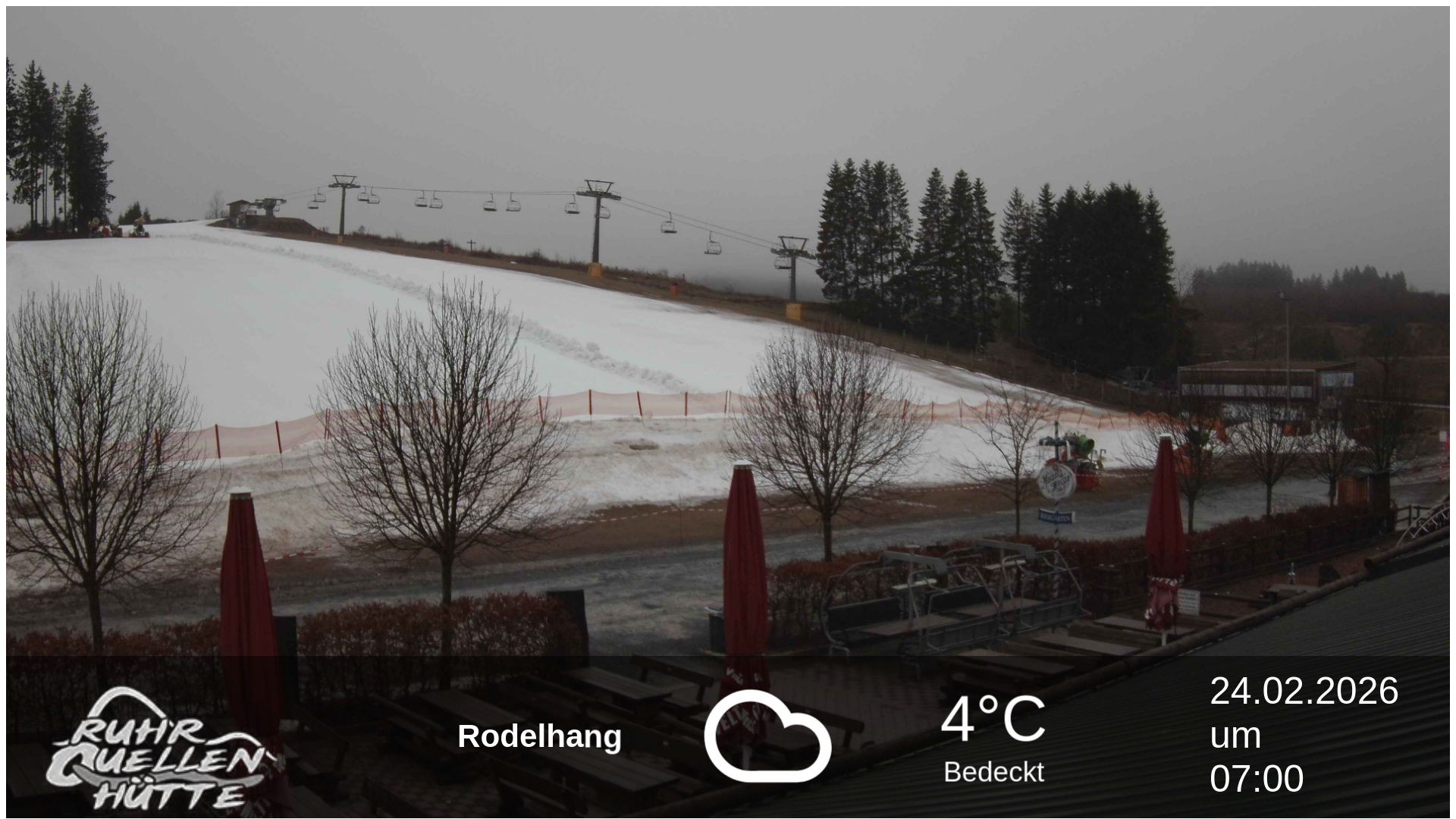 Archived image Webcam Ruhrquelle Winterberg Lower station