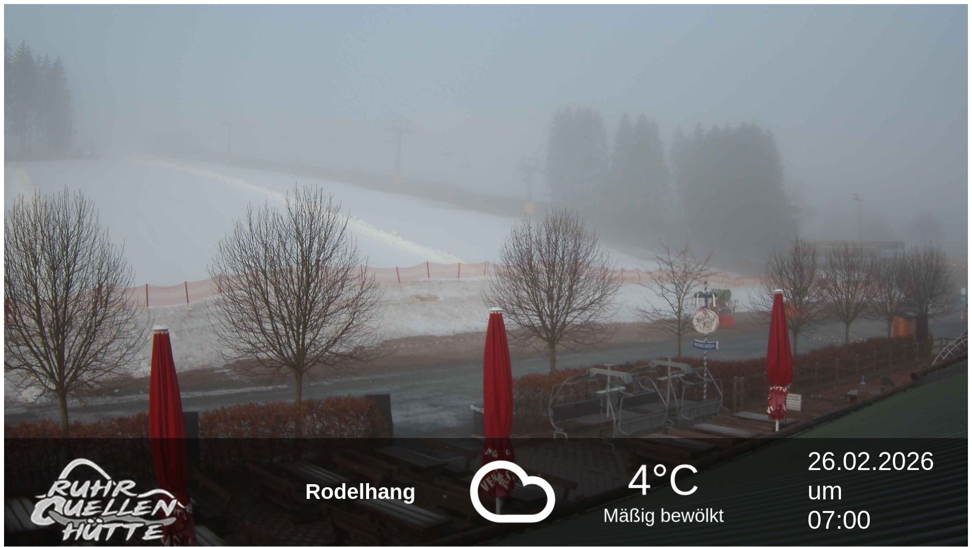 Archived image Webcam Ruhrquelle Winterberg Lower station