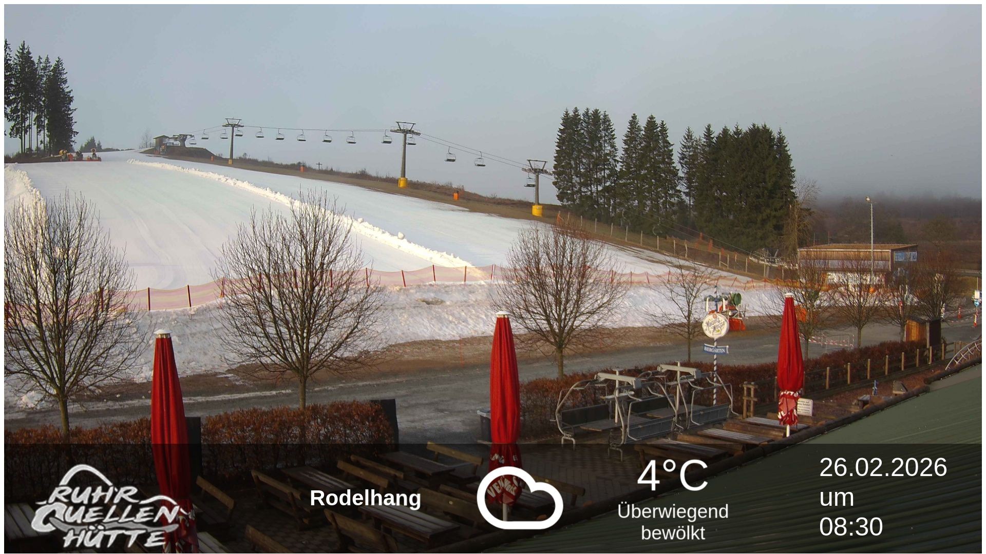 Archived image Webcam Ruhrquelle Winterberg Lower station