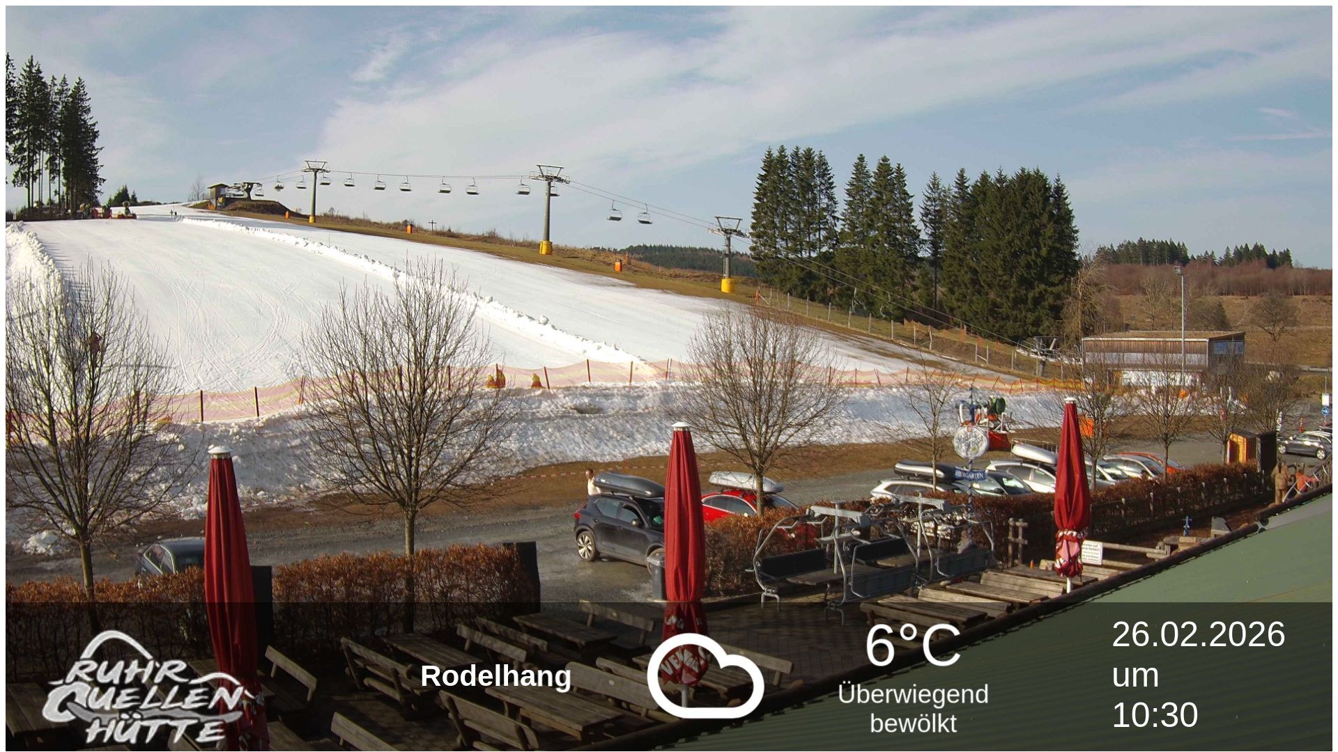 Archived image Webcam Ruhrquelle Winterberg Lower station