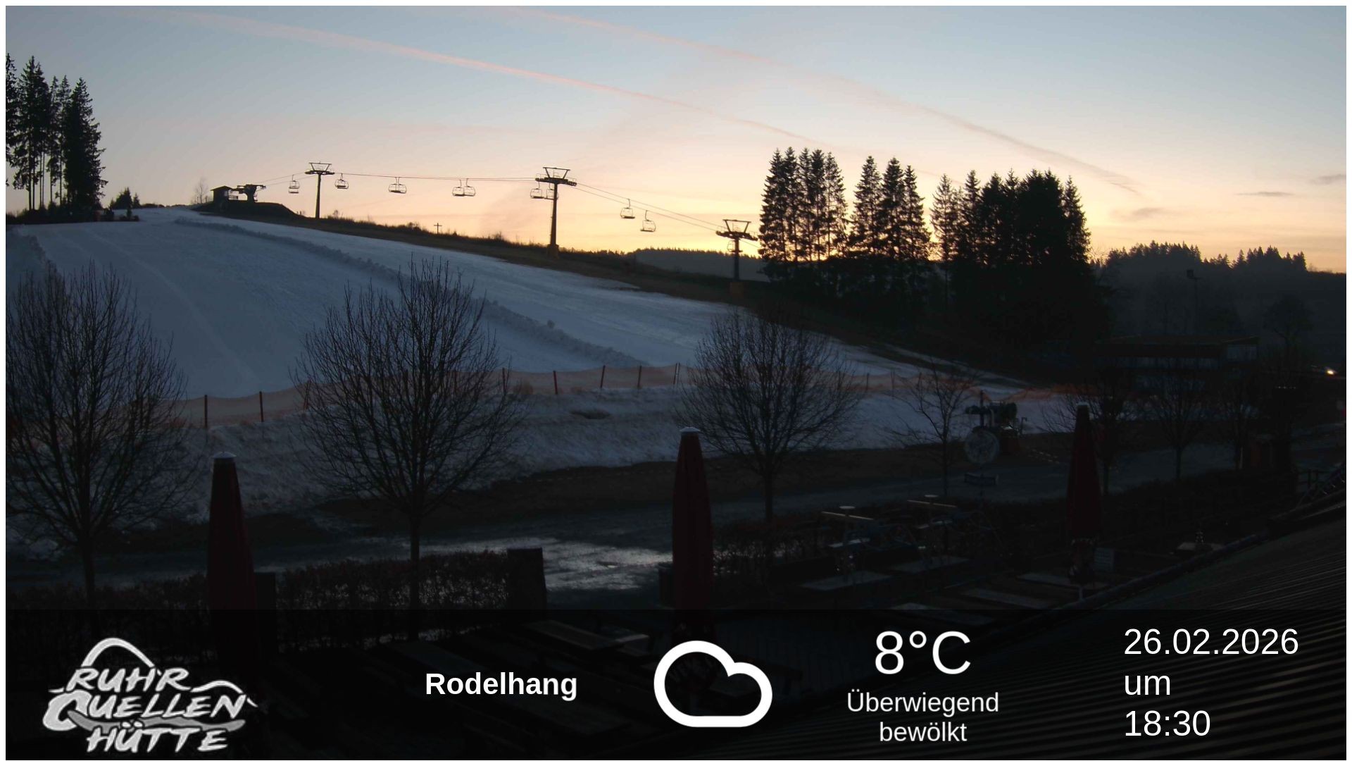 Archived image Webcam Ruhrquelle Winterberg Lower station