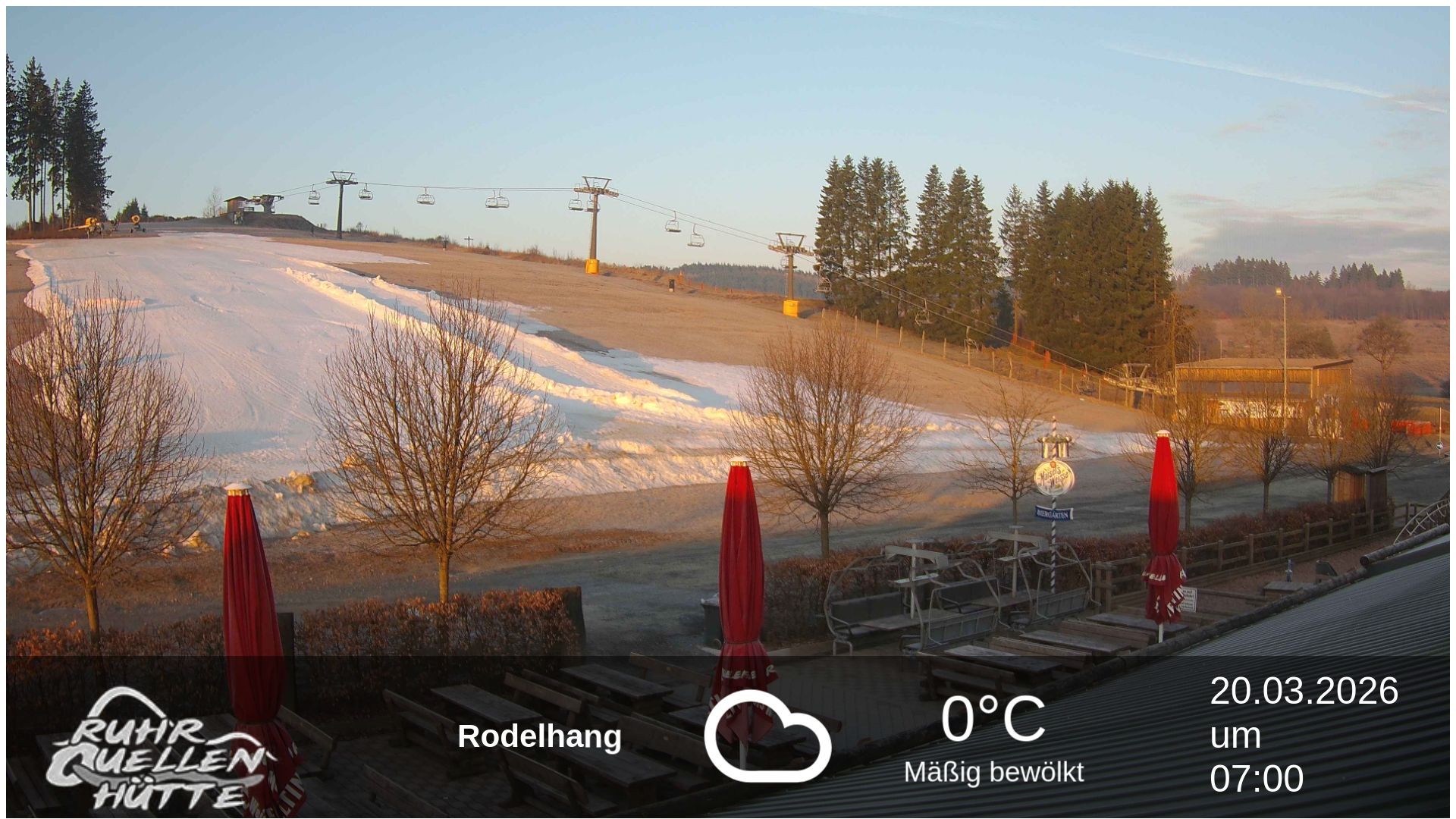 Archived image Webcam Ruhrquelle Winterberg Lower station