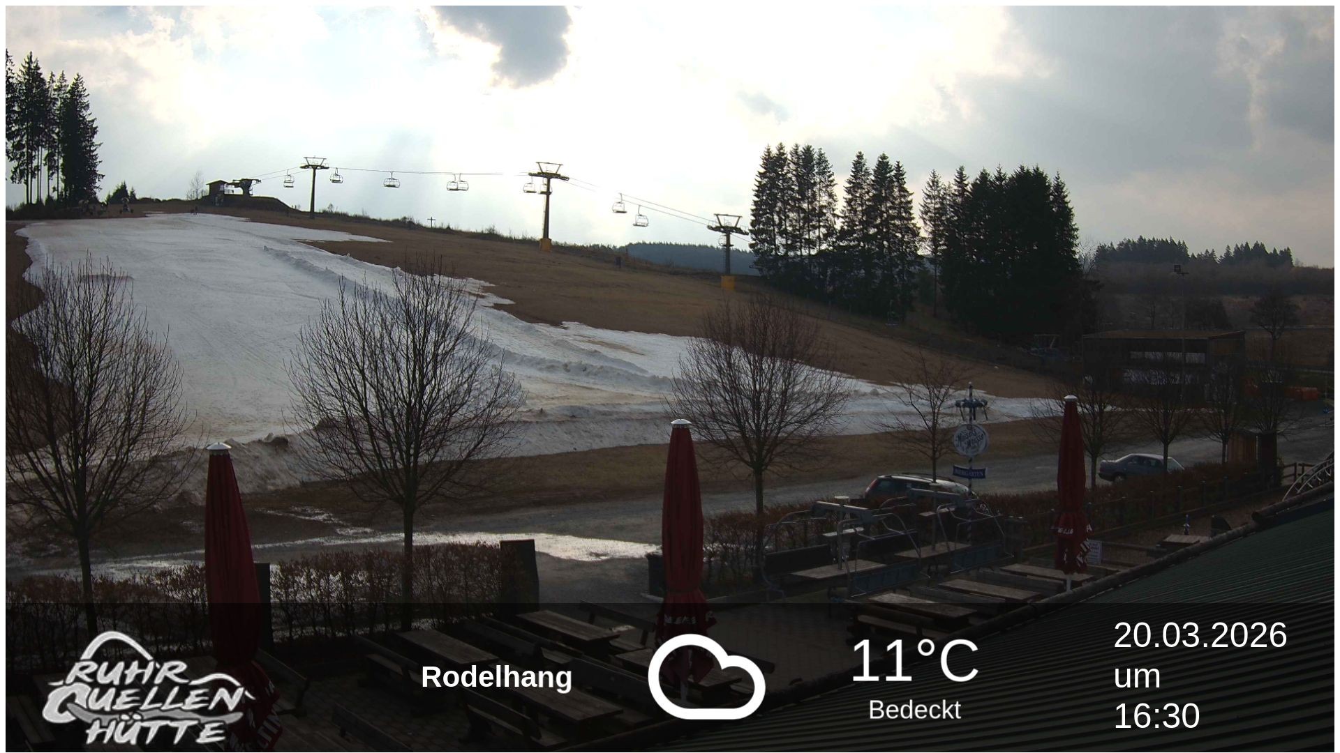 Archived image Webcam Ruhrquelle Winterberg Lower station