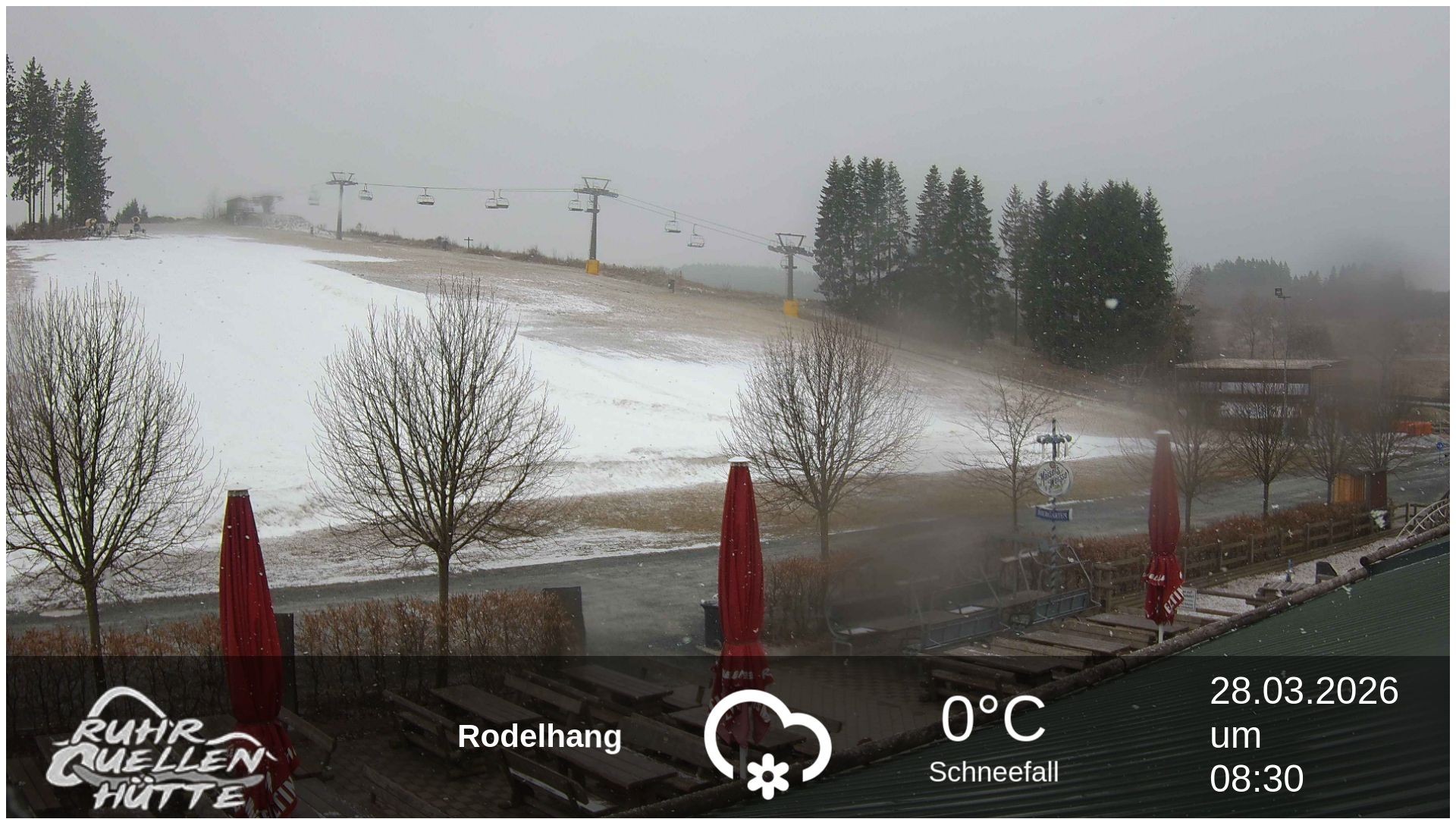 Archived image Webcam Ruhrquelle Winterberg Lower station