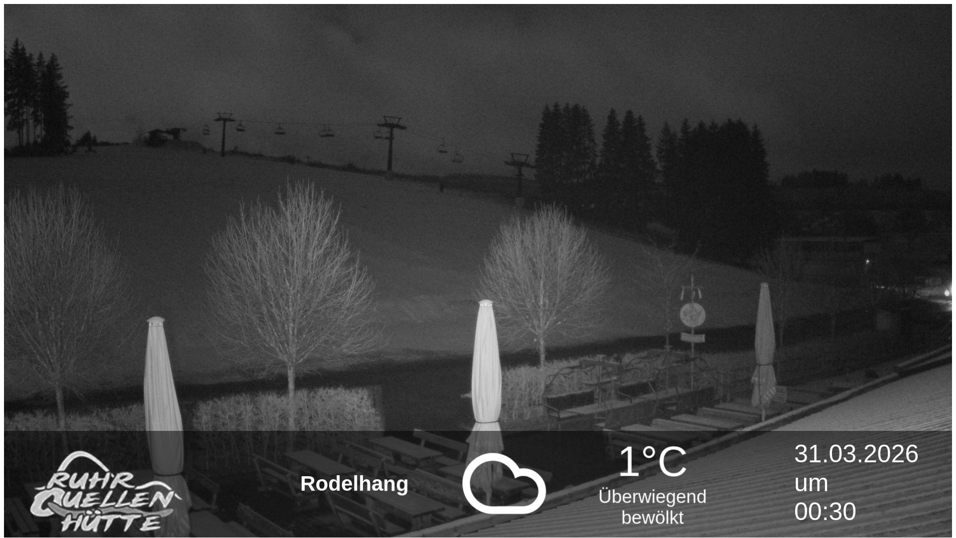 Archived image Webcam Ruhrquelle Winterberg Lower station