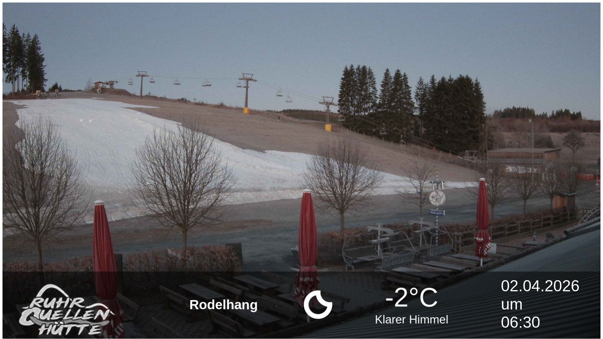 Archived image Webcam Ruhrquelle Winterberg Lower station