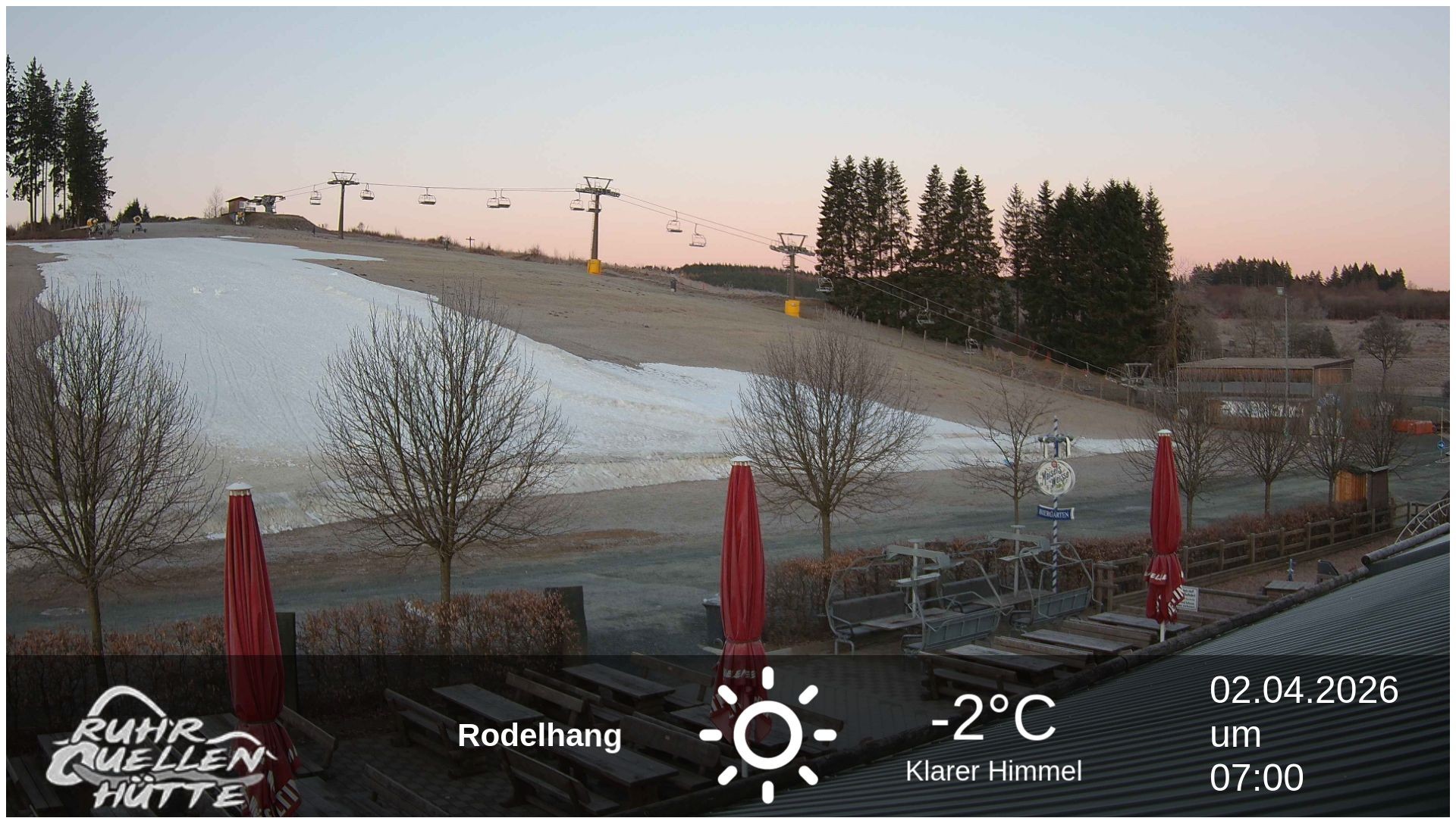 Archived image Webcam Ruhrquelle Winterberg Lower station