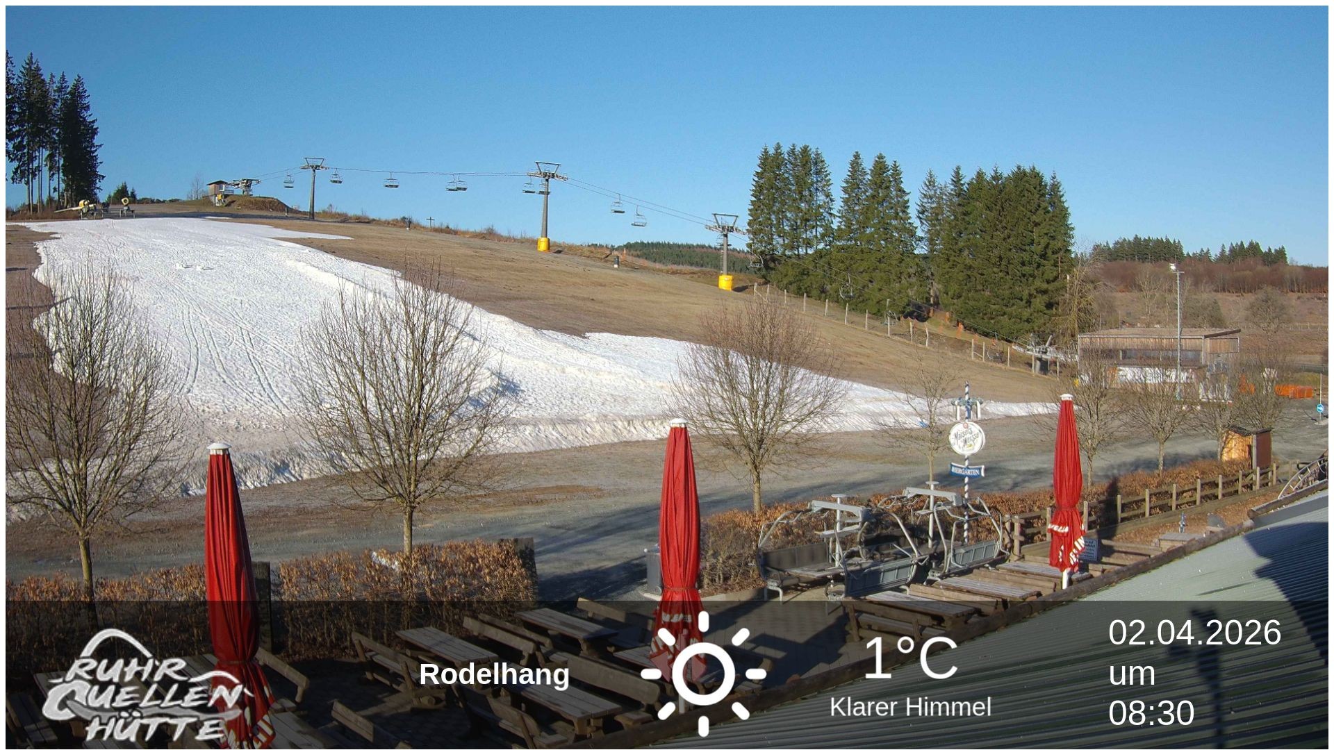 Archived image Webcam Ruhrquelle Winterberg Lower station