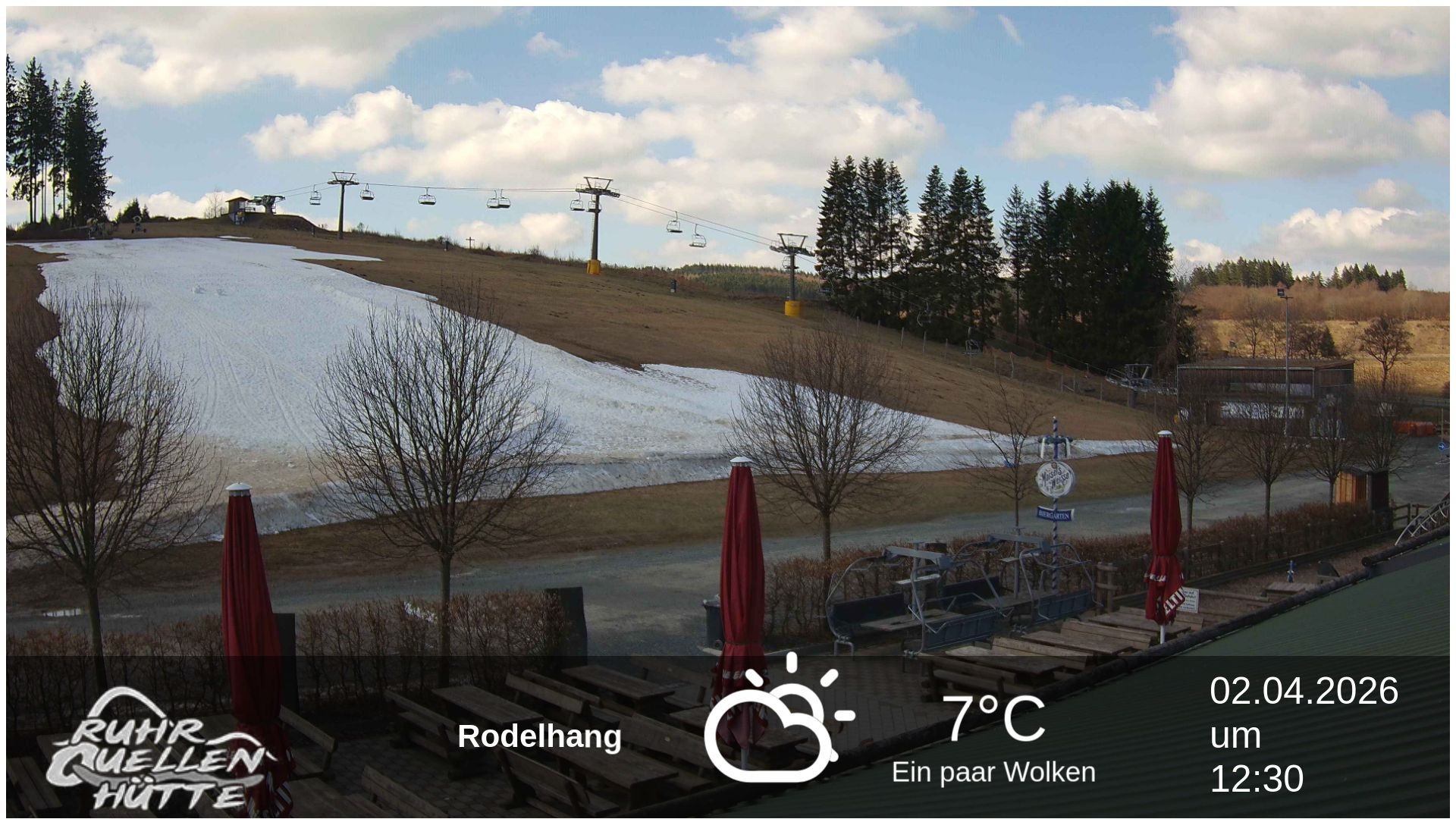 Archived image Webcam Ruhrquelle Winterberg Lower station