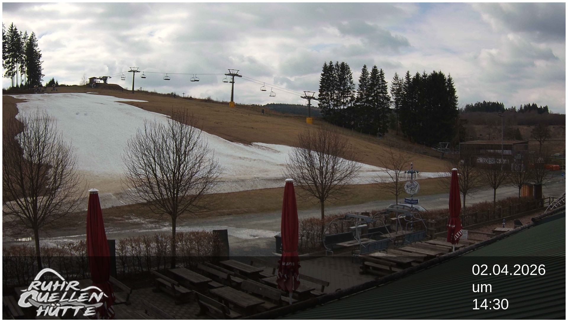 Archived image Webcam Ruhrquelle Winterberg Lower station