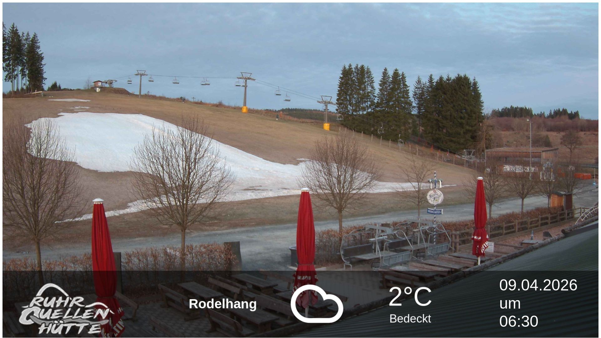 Archived image Webcam Ruhrquelle Winterberg Lower station