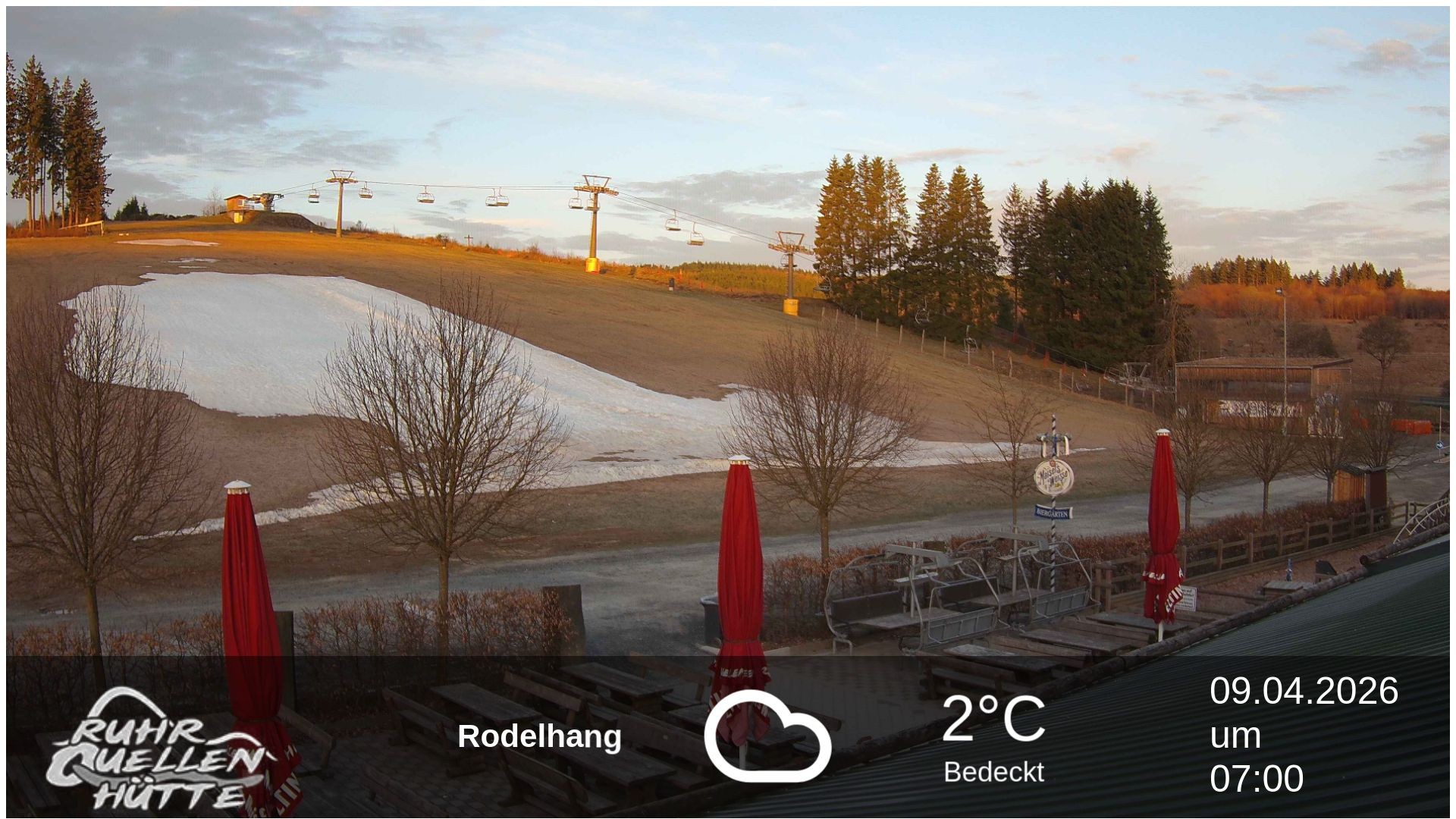 Archived image Webcam Ruhrquelle Winterberg Lower station