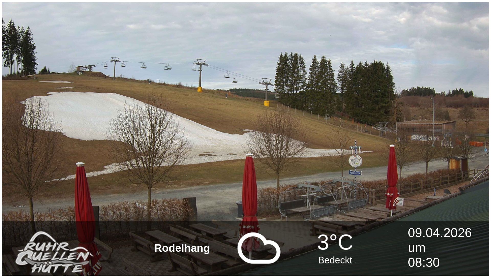 Archived image Webcam Ruhrquelle Winterberg Lower station