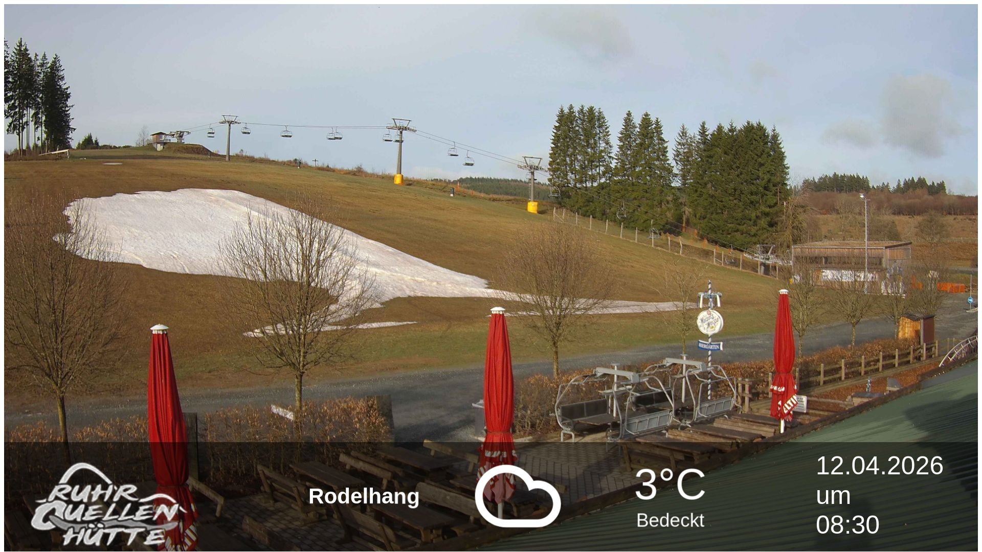 Archived image Webcam Ruhrquelle Winterberg Lower station