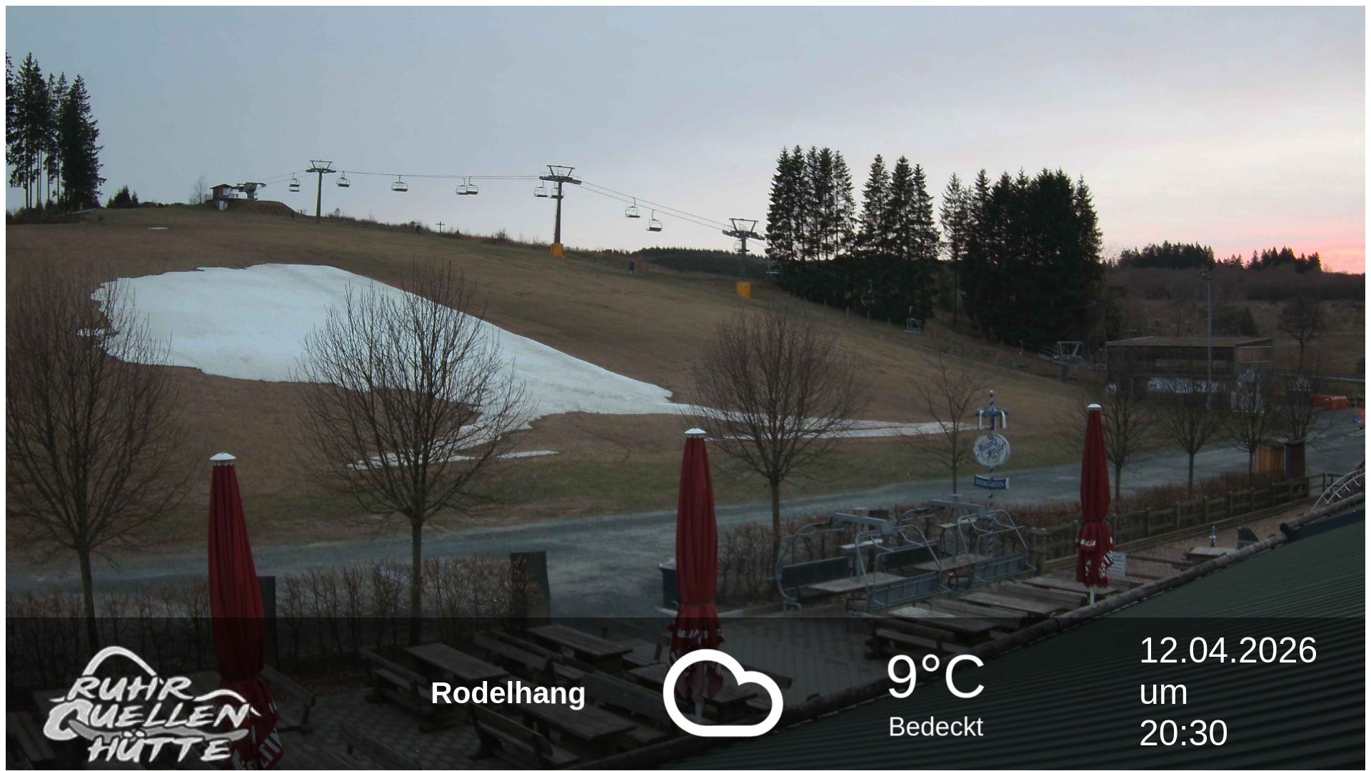 Archived image Webcam Ruhrquelle Winterberg Lower station