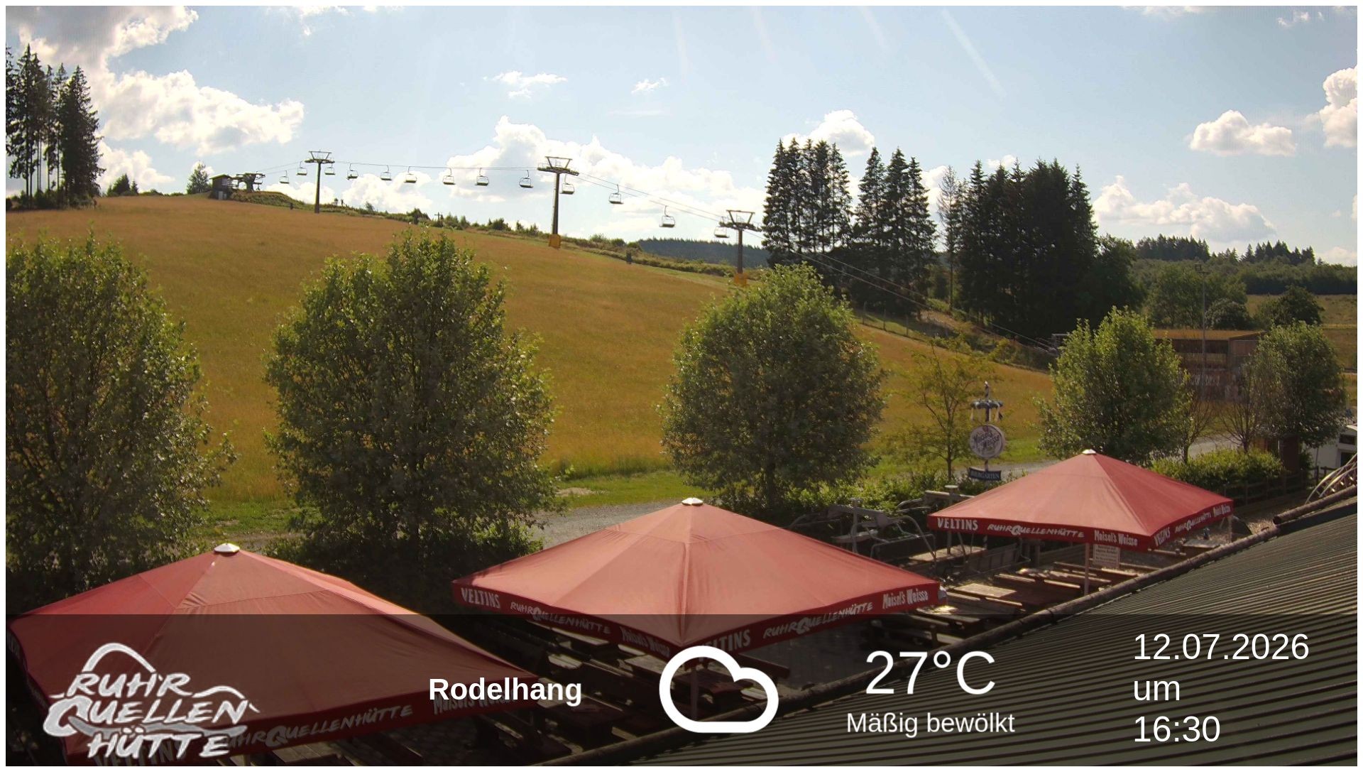 Archived image Webcam Ruhrquelle Winterberg Lower station