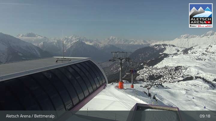 Archiv Foto Webcam Bettmeralp - Bergstation Wurzenbord