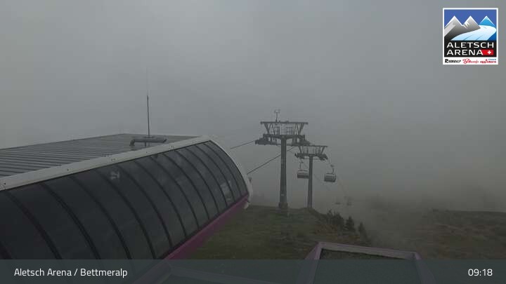 Archived image Webcam Bettmeralp: Bergstation Wurzenbord