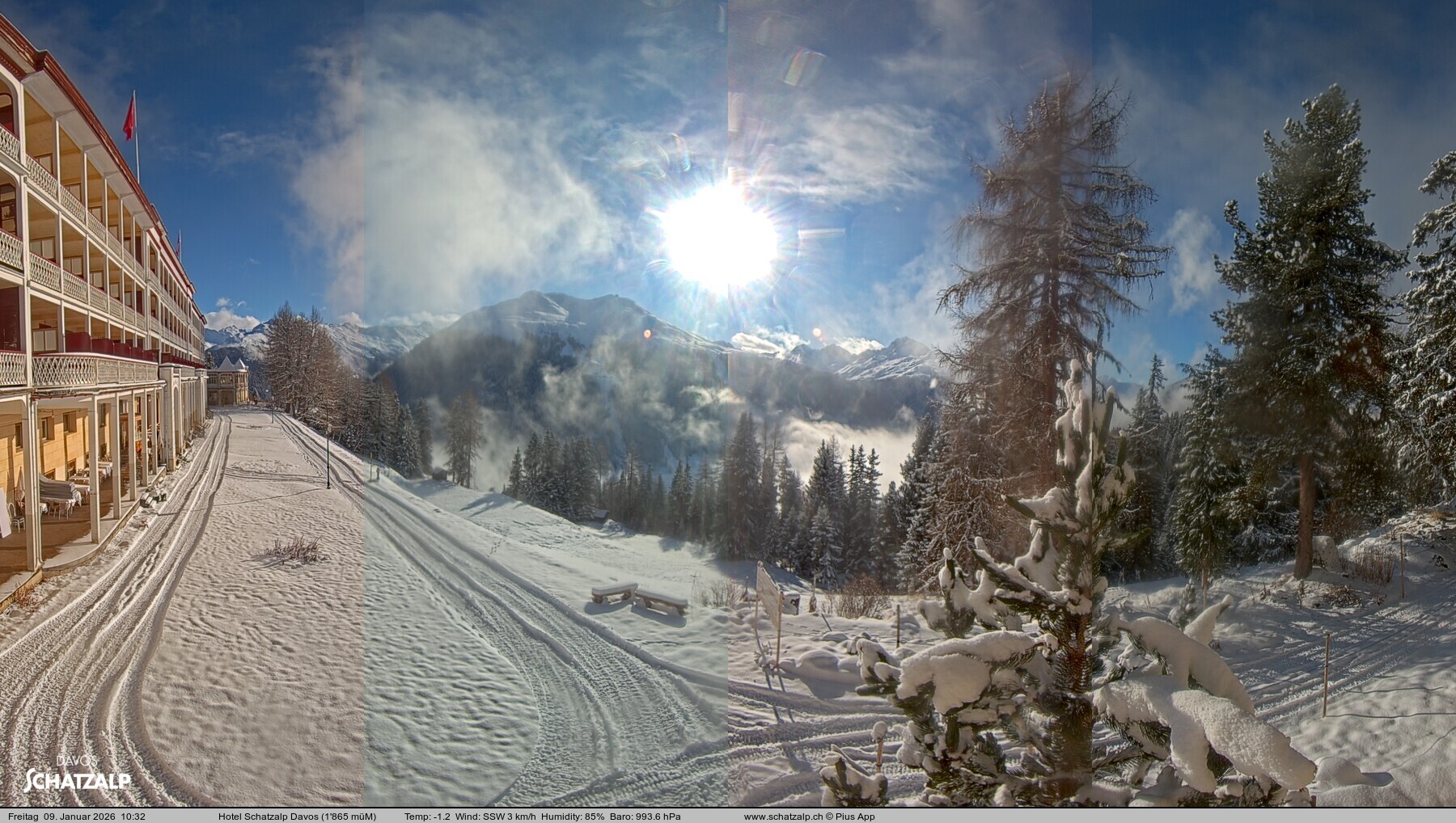 Archived image Webcam Schatzalp Hotel, Davos