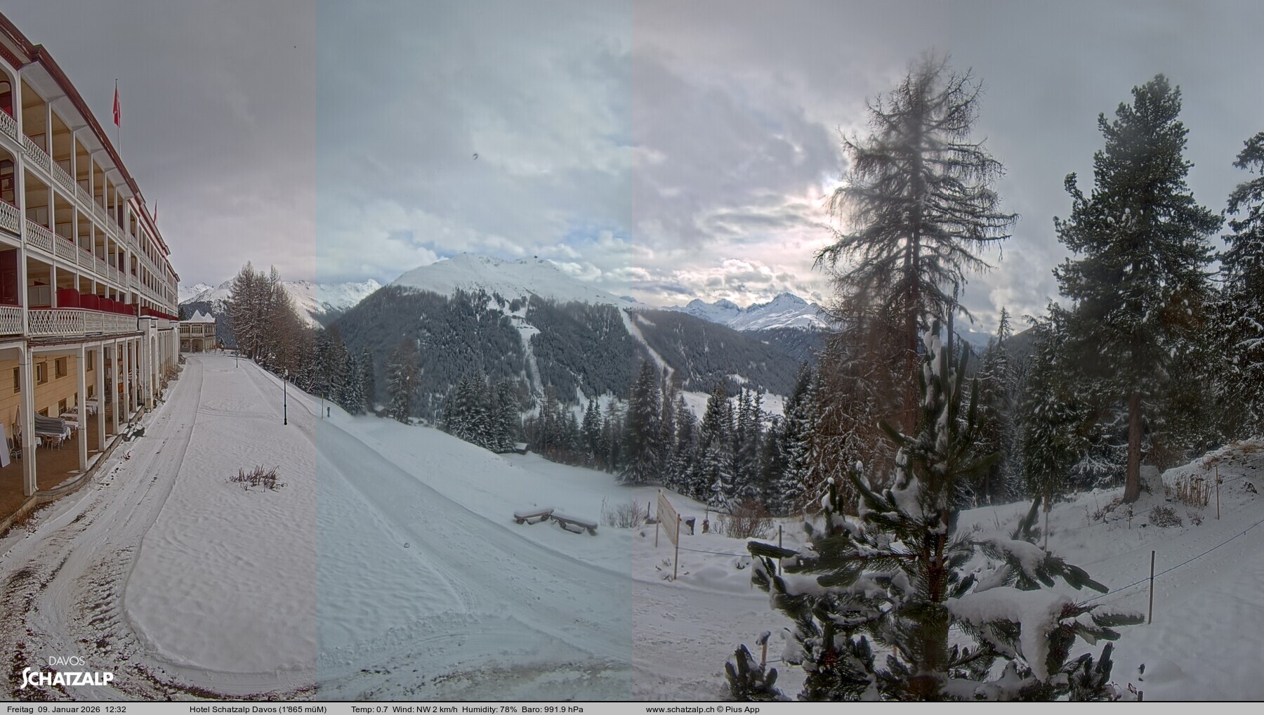 Archived image Webcam Schatzalp Hotel, Davos