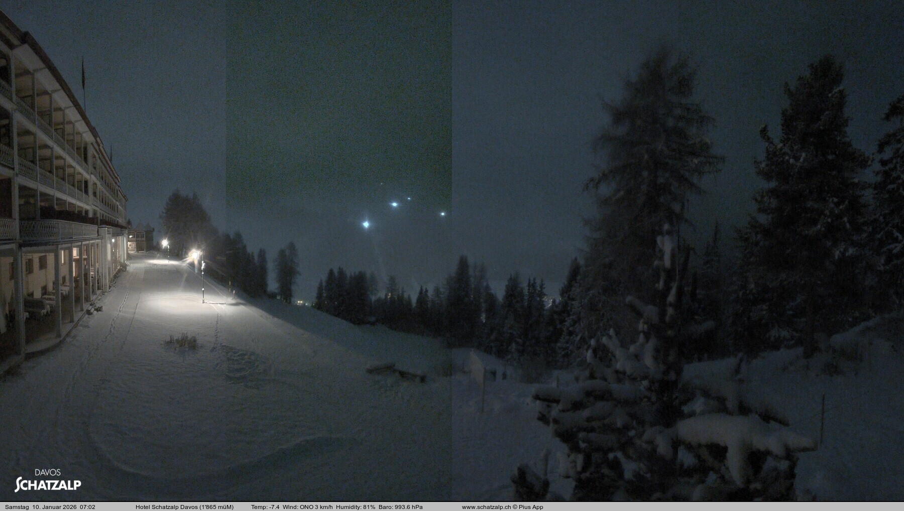 Archived image Webcam Schatzalp Hotel, Davos