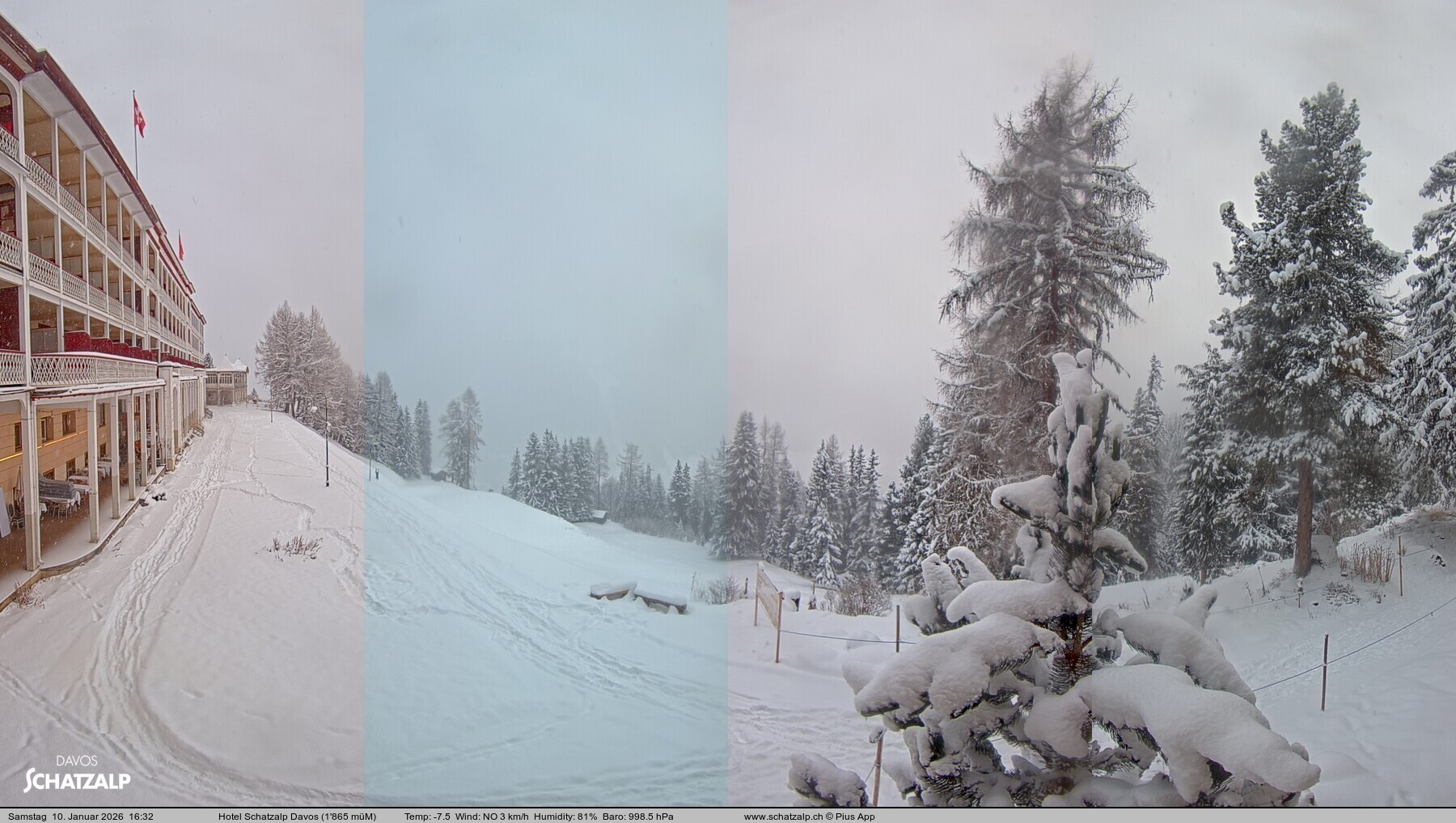 Archived image Webcam Schatzalp Hotel, Davos