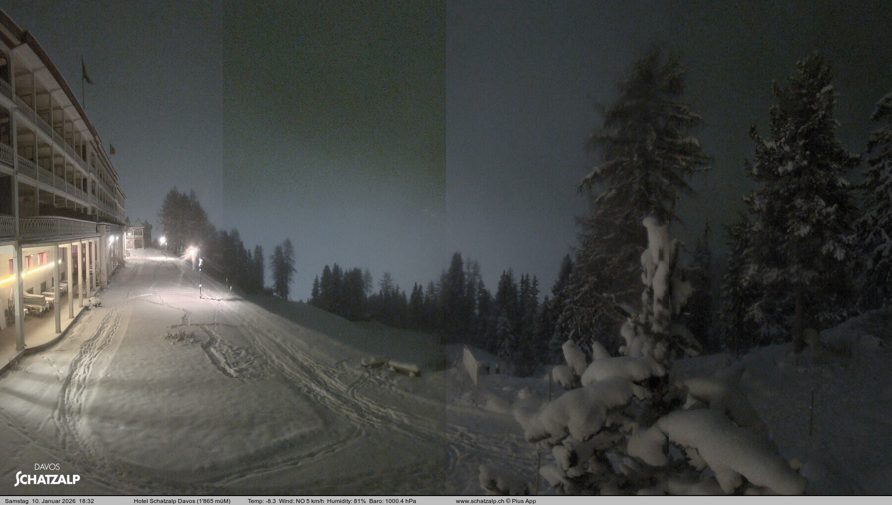 Archived image Webcam Schatzalp Hotel, Davos