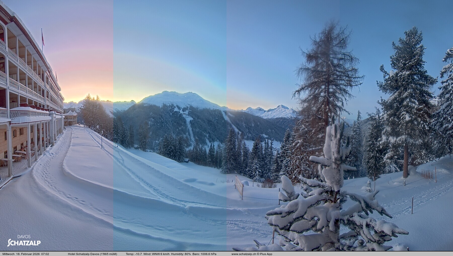 Archived image Webcam Schatzalp Hotel, Davos