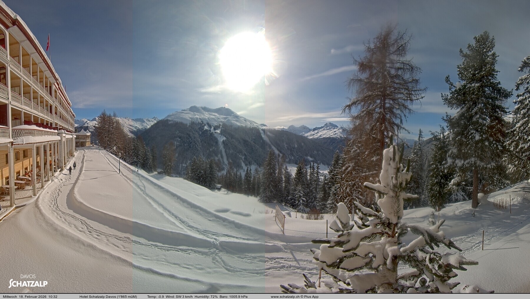 Archived image Webcam Schatzalp Hotel, Davos