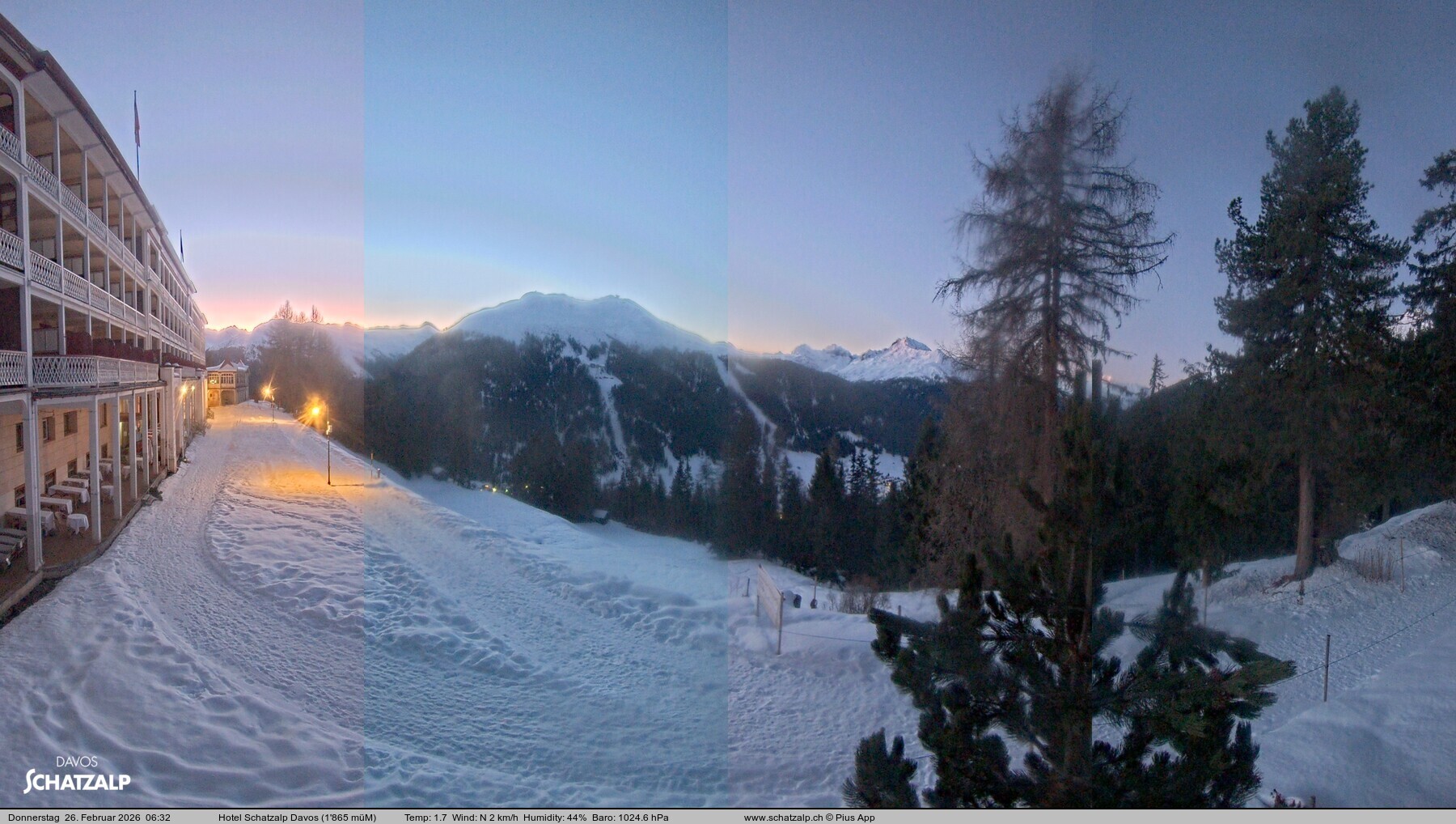 Archived image Webcam Schatzalp Hotel, Davos