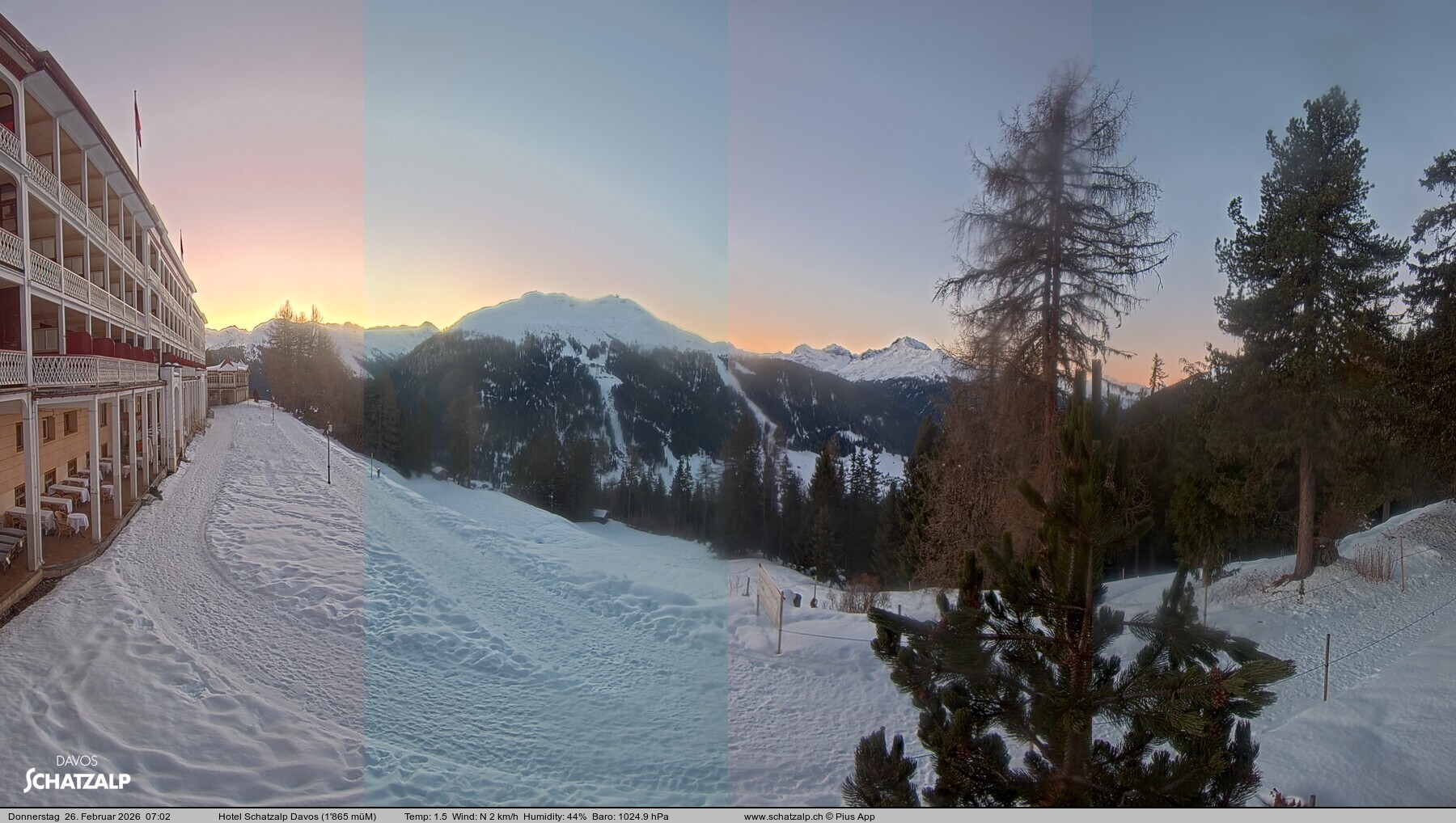 Archived image Webcam Schatzalp Hotel, Davos