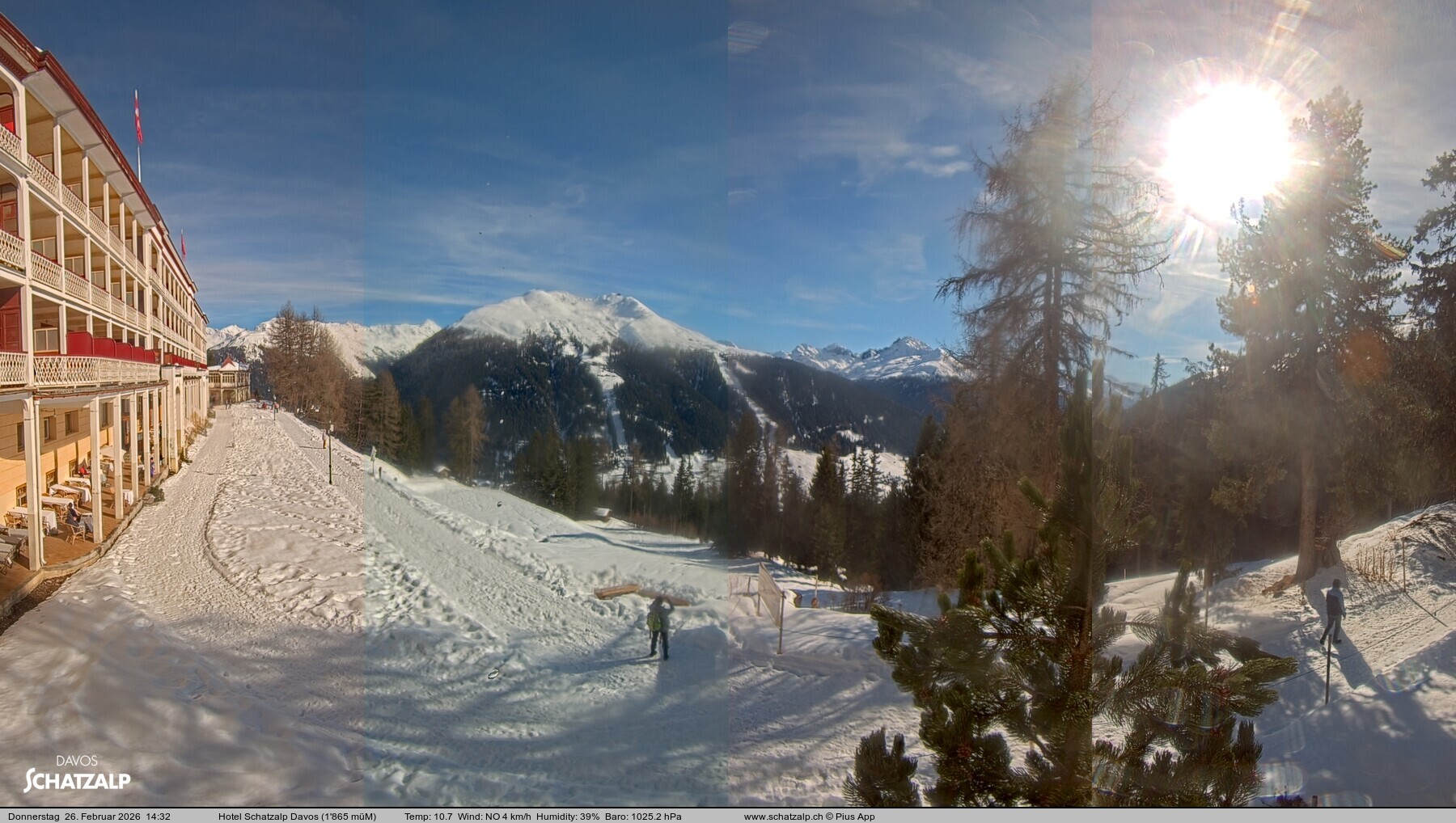 Archived image Webcam Schatzalp Hotel, Davos