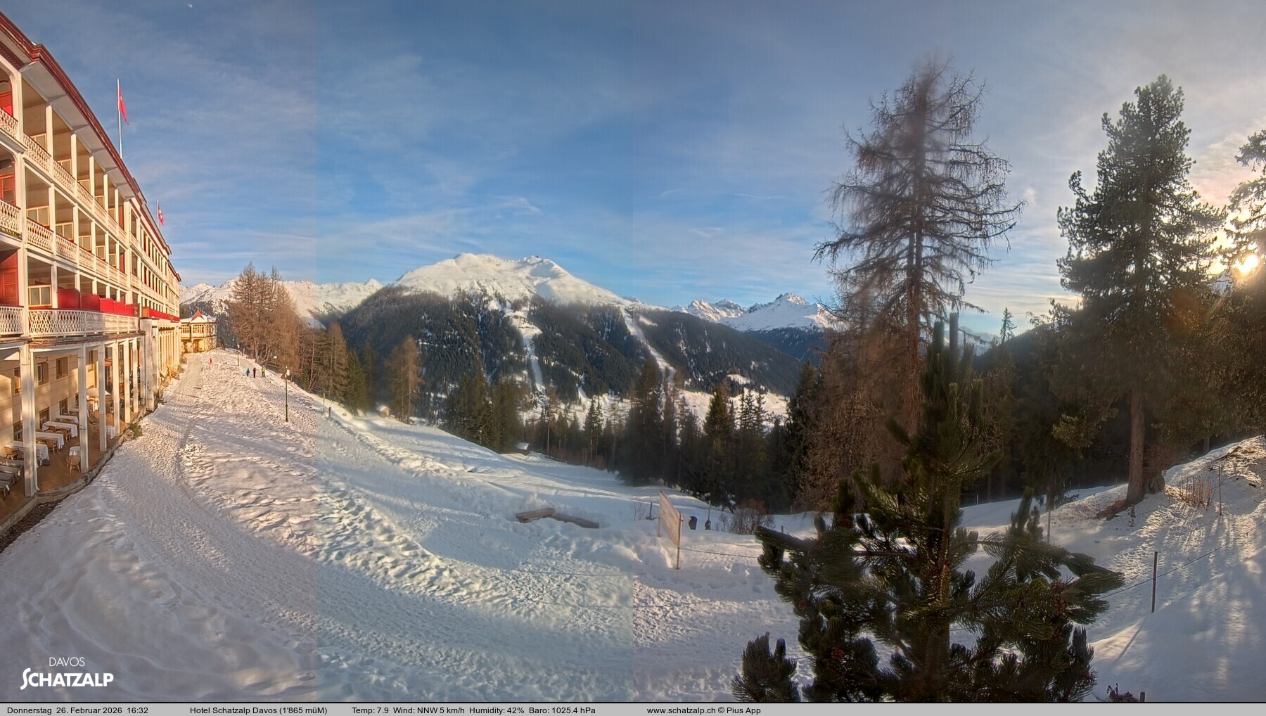 Archived image Webcam Schatzalp Hotel, Davos