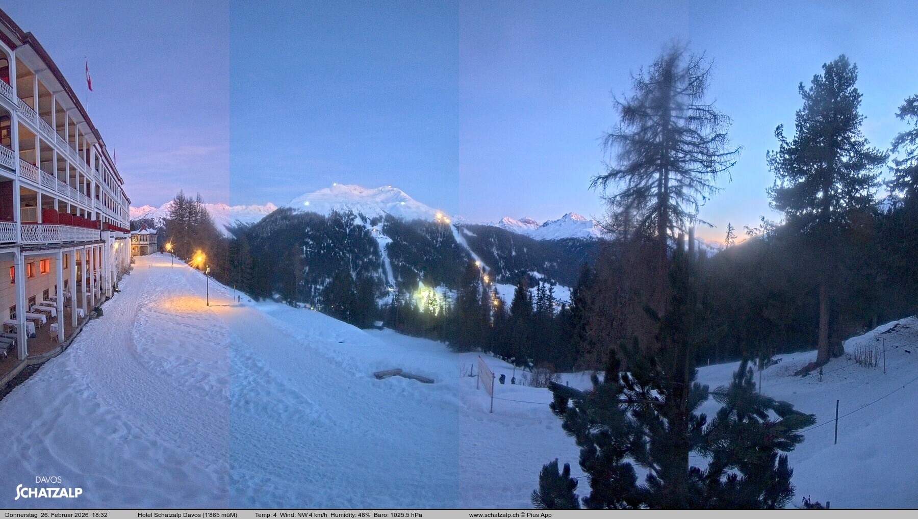 Archived image Webcam Schatzalp Hotel, Davos