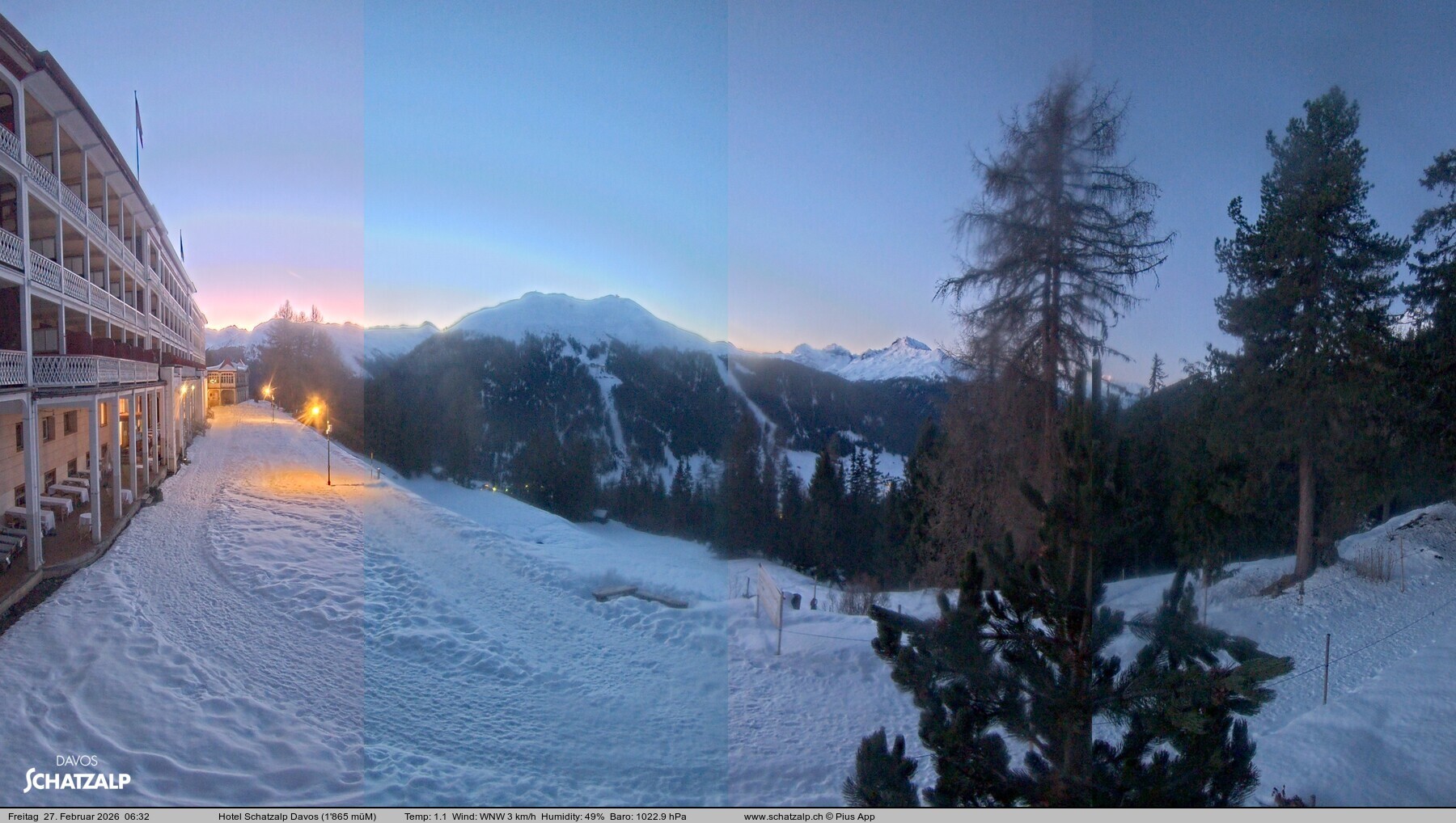 Archived image Webcam Schatzalp Hotel, Davos