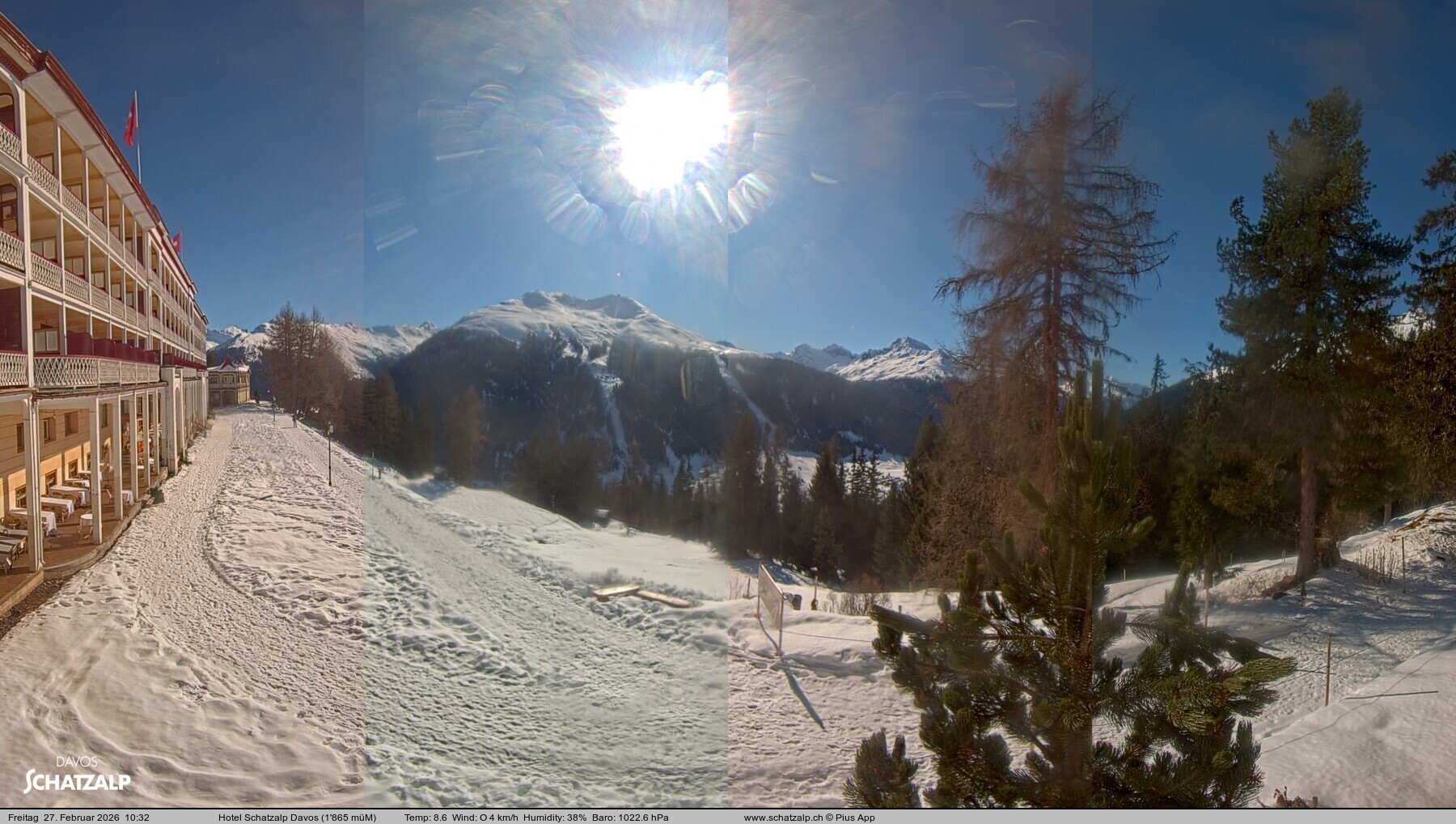 Archived image Webcam Schatzalp Hotel, Davos