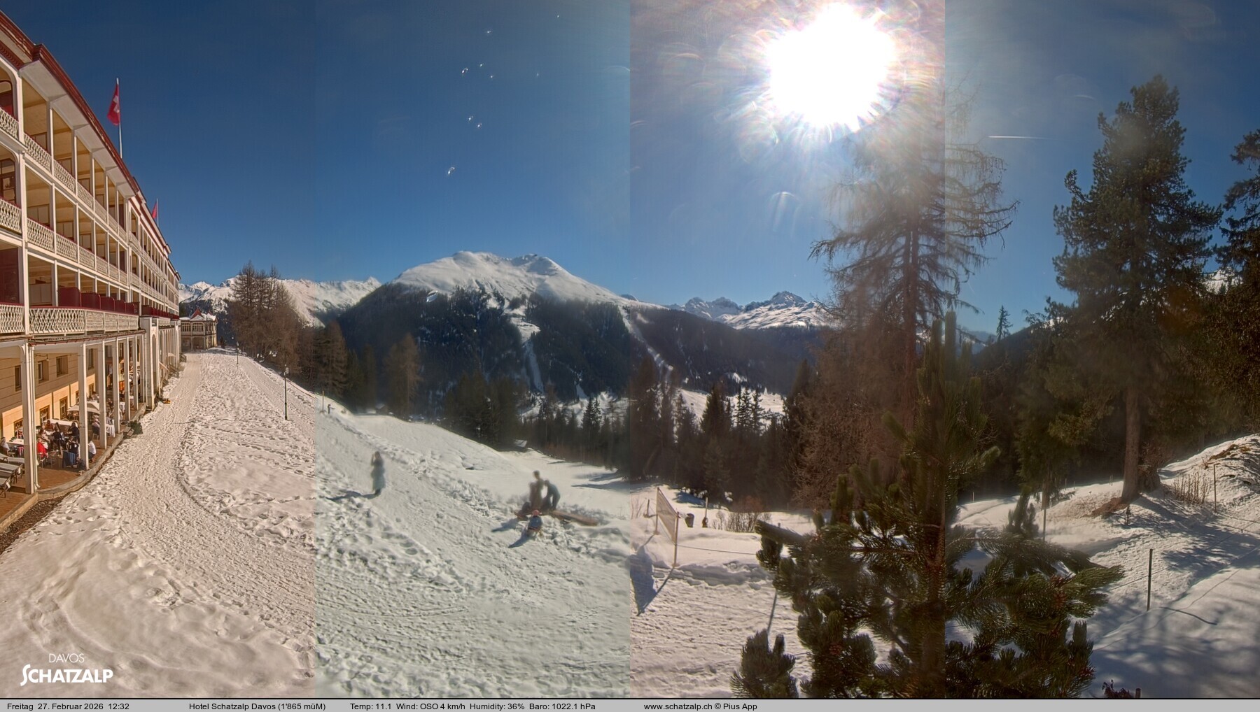 Archived image Webcam Schatzalp Hotel, Davos