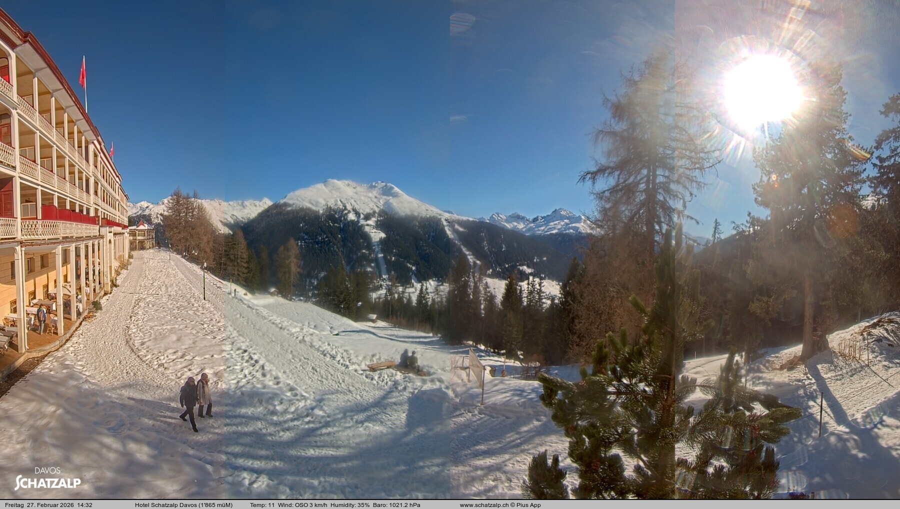 Archived image Webcam Schatzalp Hotel, Davos