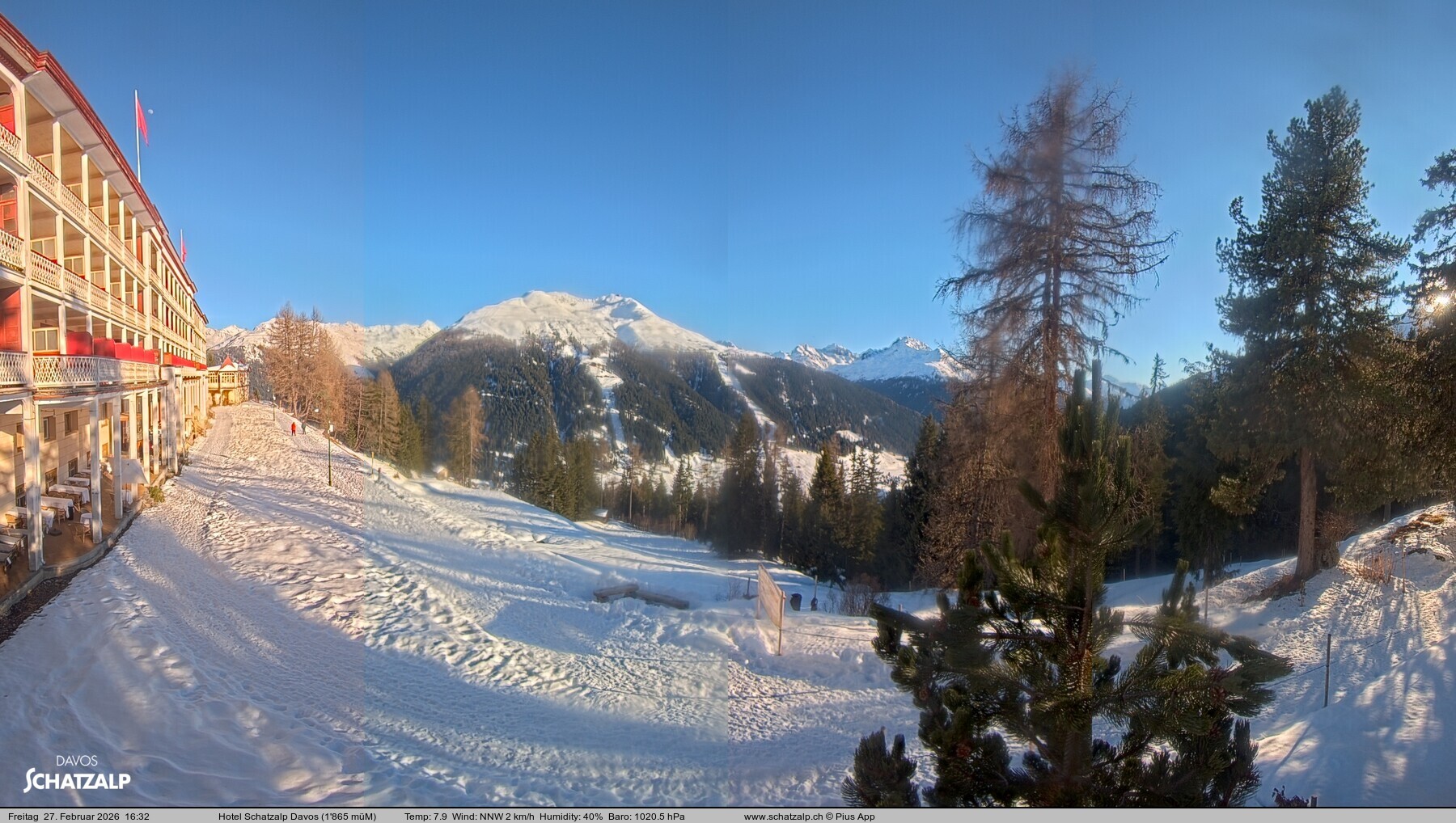 Archived image Webcam Schatzalp Hotel, Davos