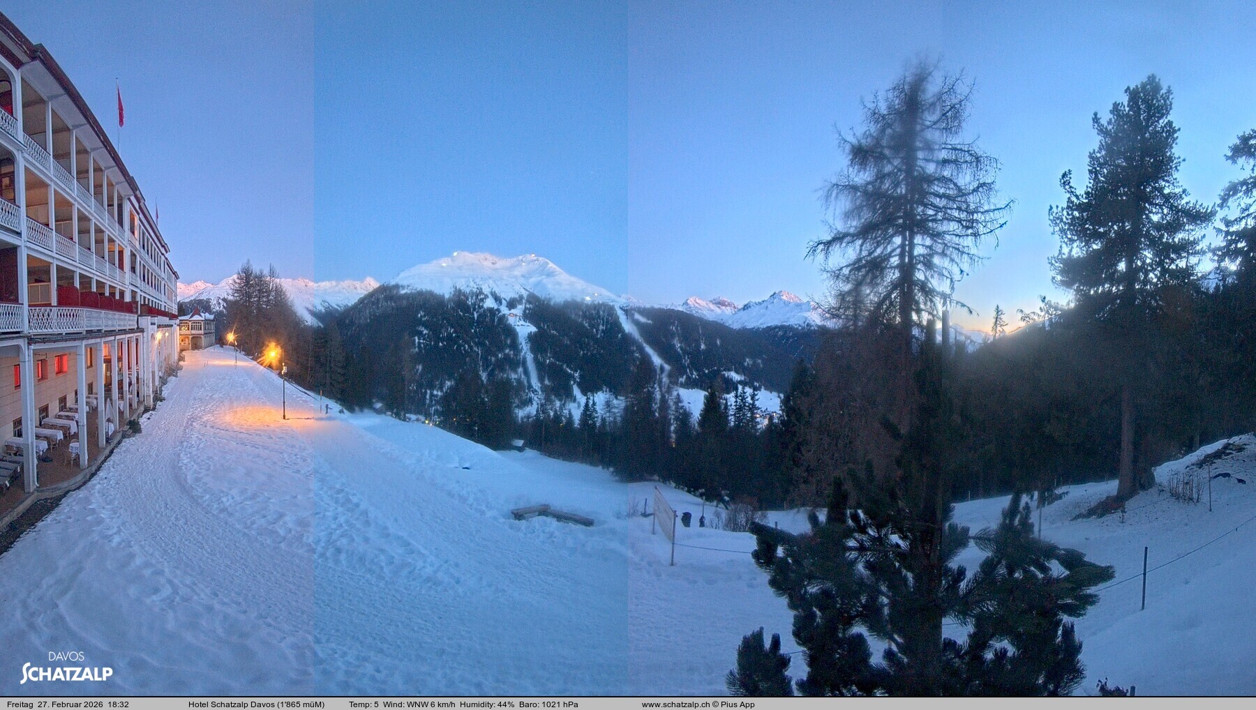 Archived image Webcam Schatzalp Hotel, Davos