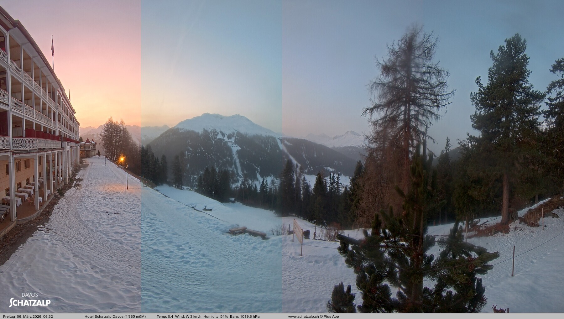 Archived image Webcam Schatzalp Hotel, Davos