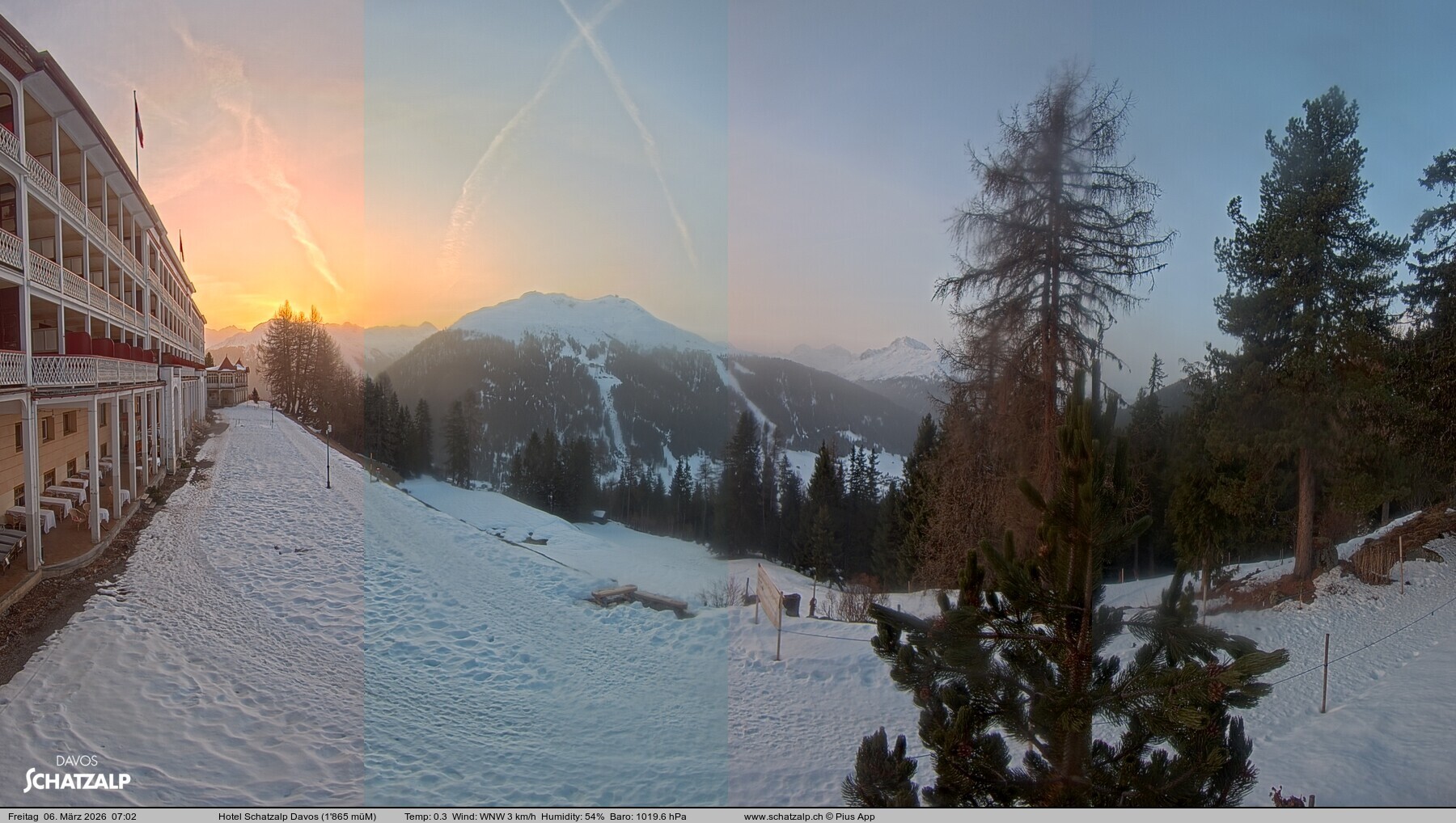 Archived image Webcam Schatzalp Hotel, Davos