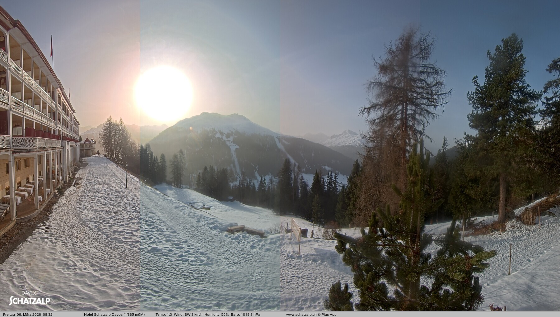 Archived image Webcam Schatzalp Hotel, Davos
