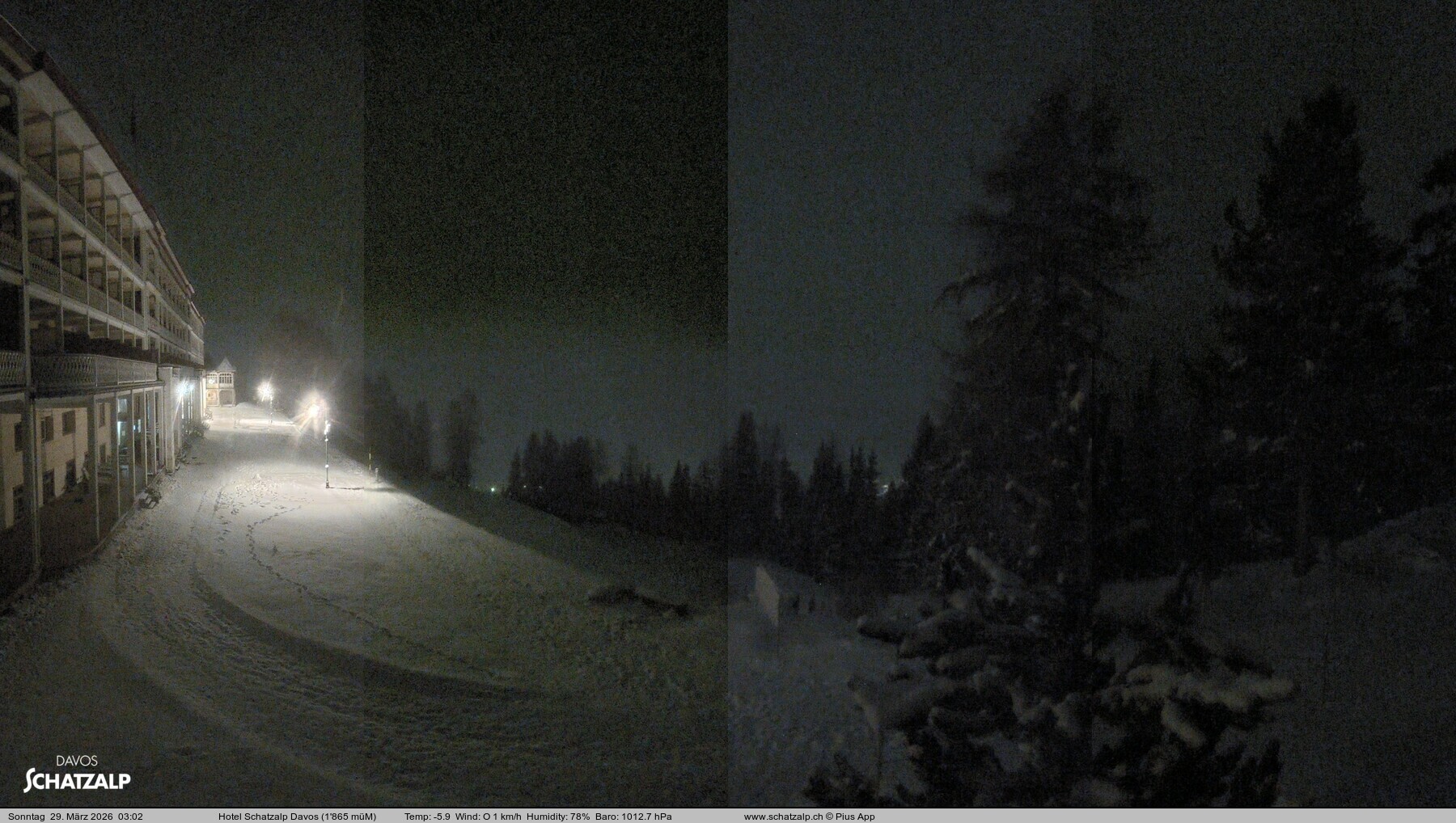 Archived image Webcam Schatzalp Hotel, Davos