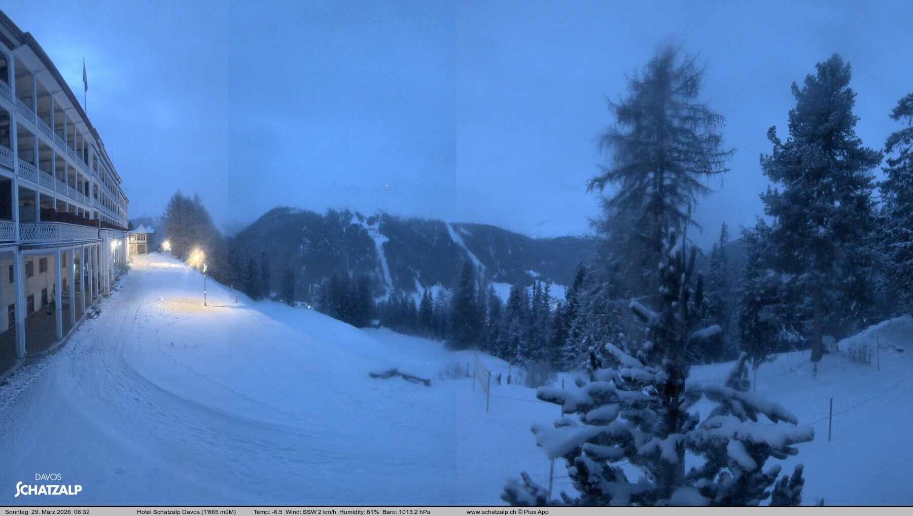 Archived image Webcam Schatzalp Hotel, Davos
