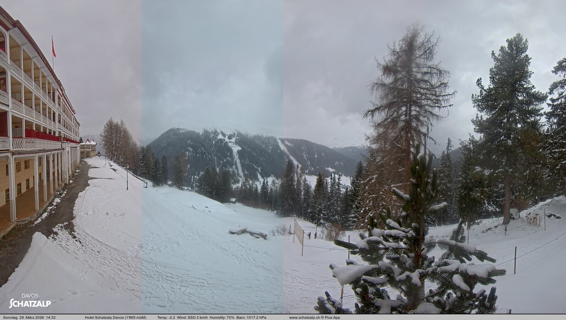 Archived image Webcam Schatzalp Hotel, Davos