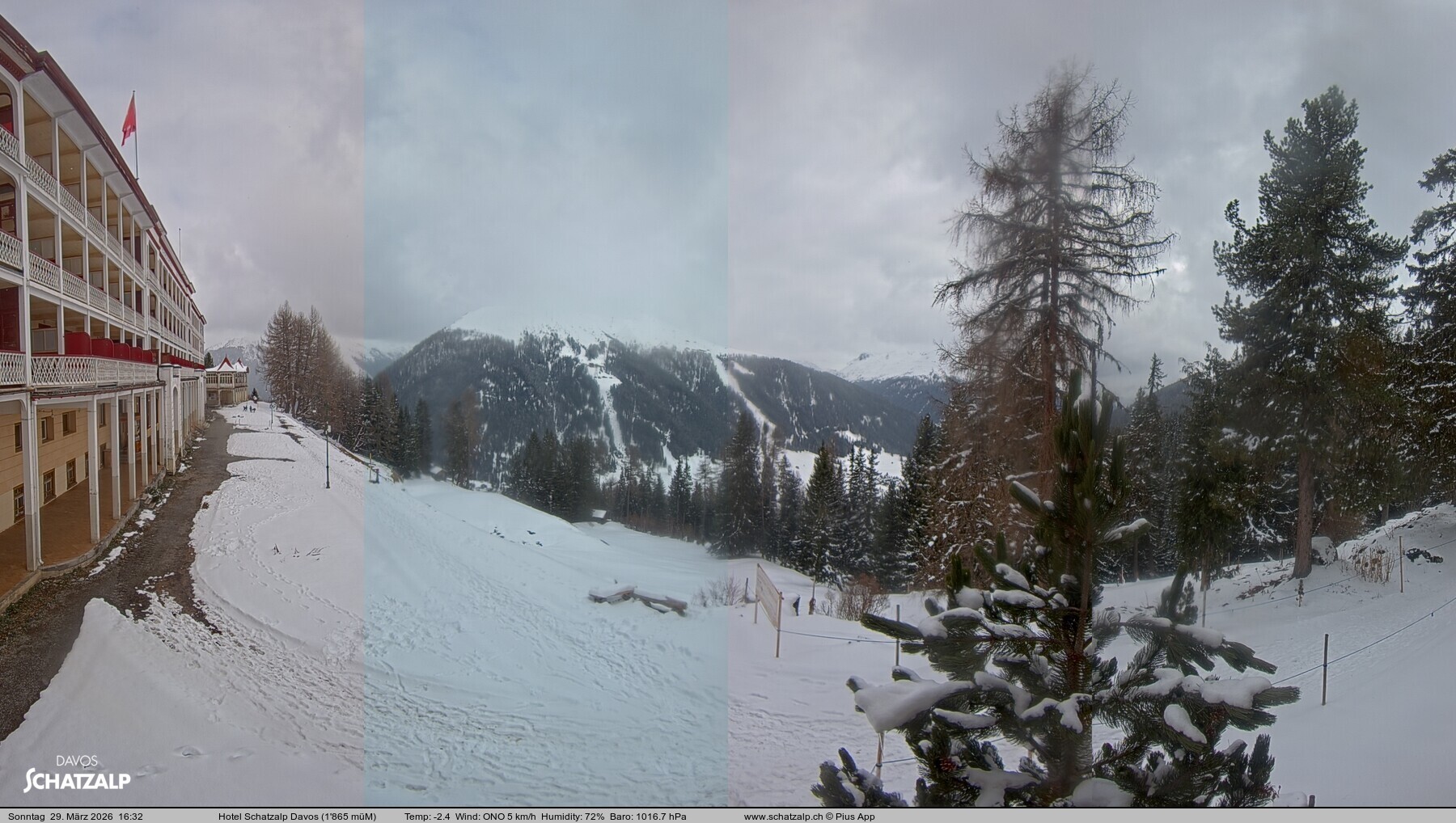Archived image Webcam Schatzalp Hotel, Davos