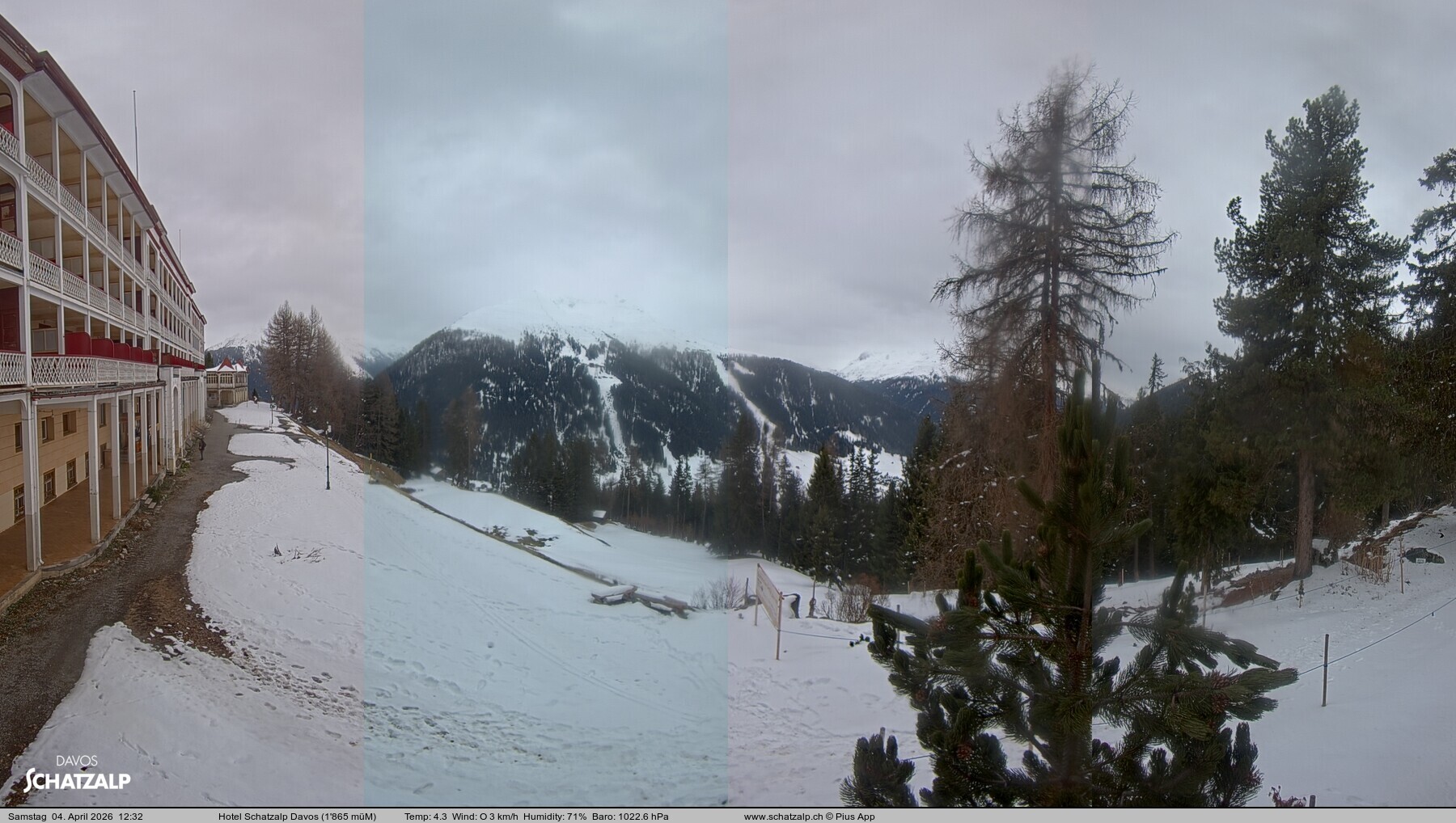 Archived image Webcam Schatzalp Hotel, Davos