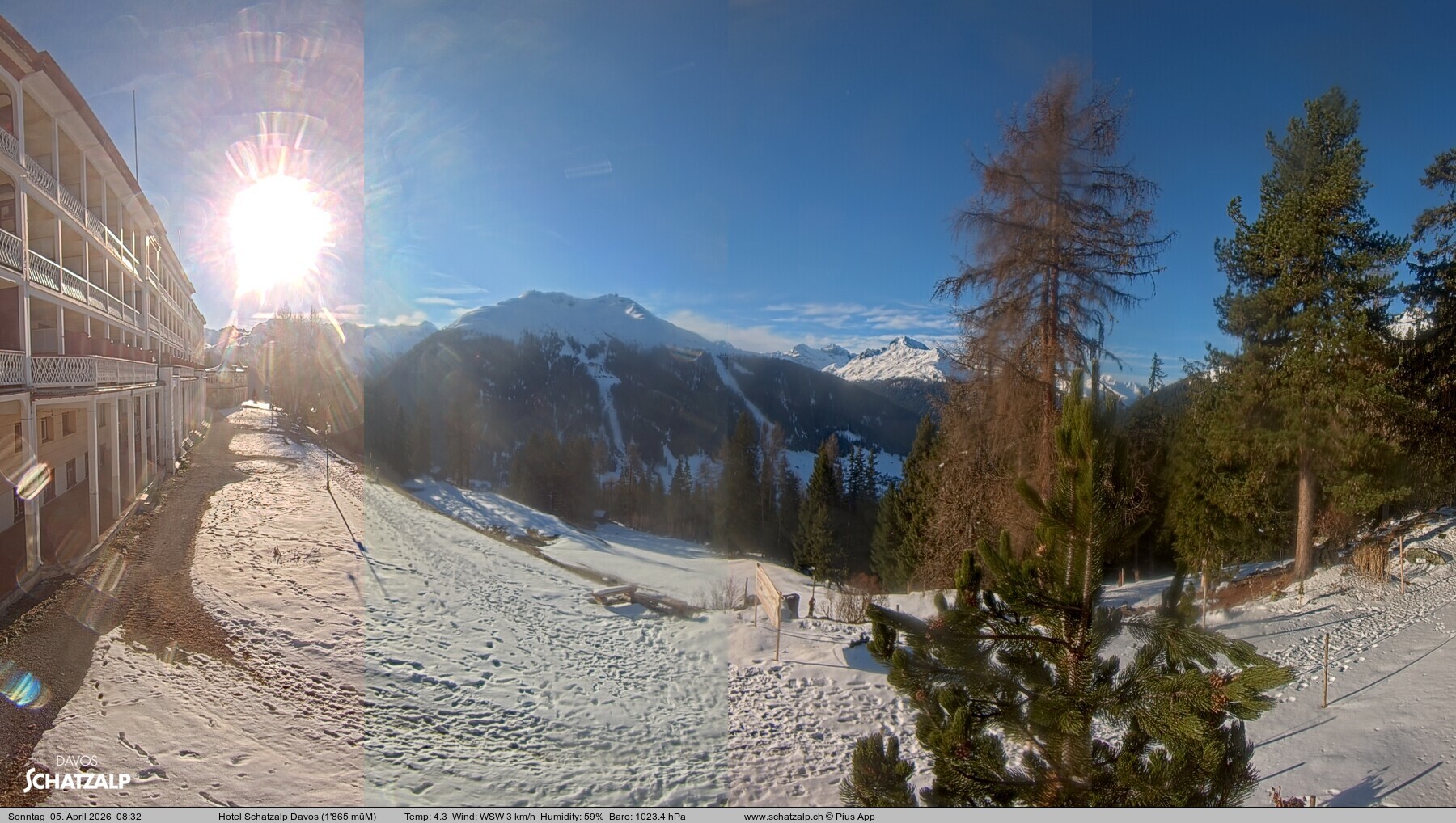 Archived image Webcam Schatzalp Hotel, Davos